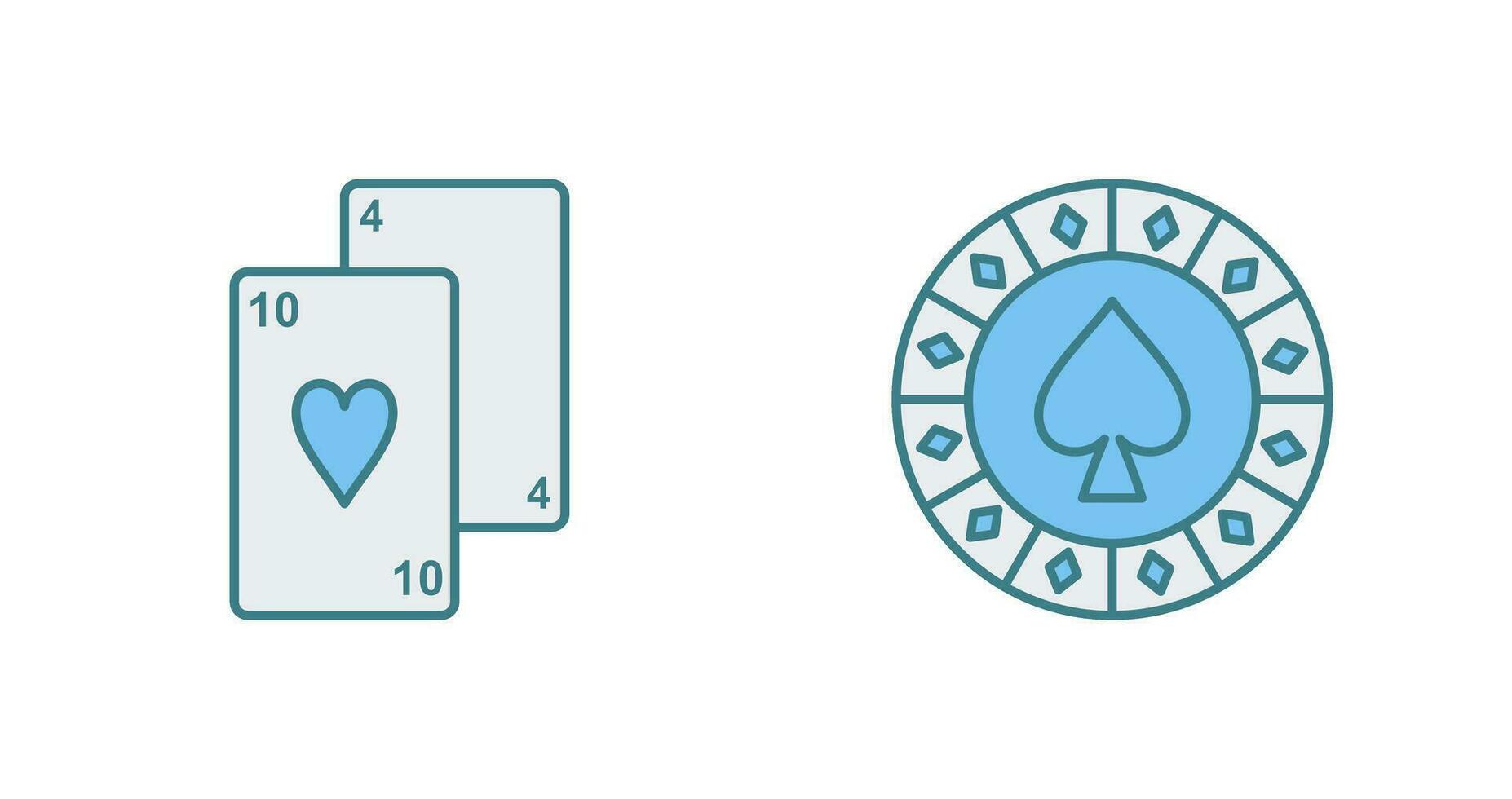 playing cards and spade chips Icon vector