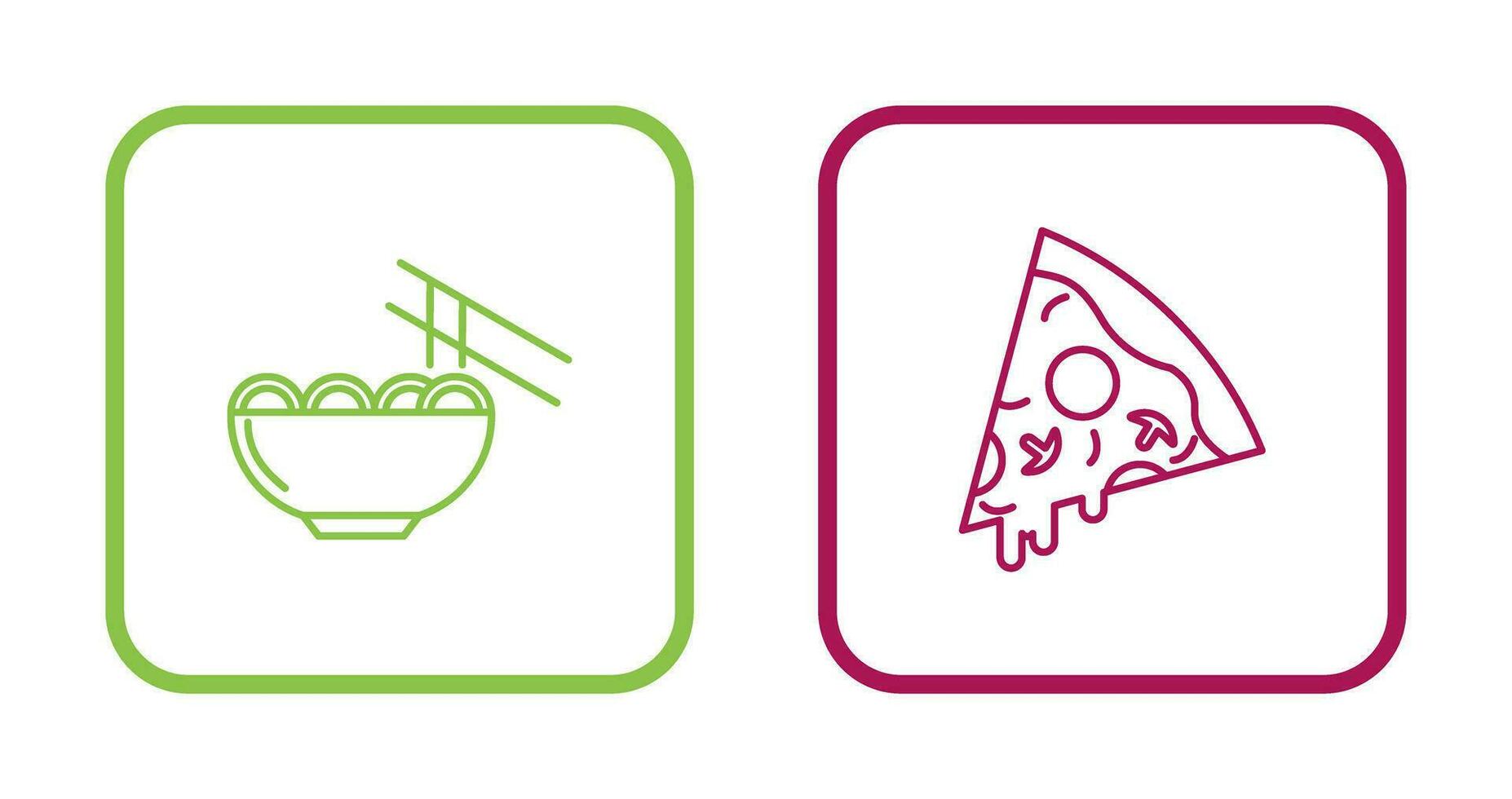 Chinese food and Pizza Icon vector