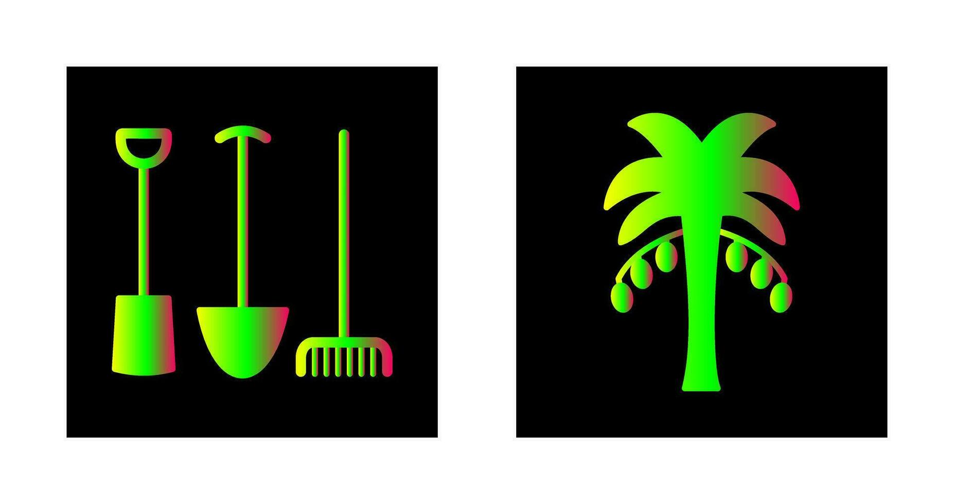 Gardening Tools and Palm tree Icon vector