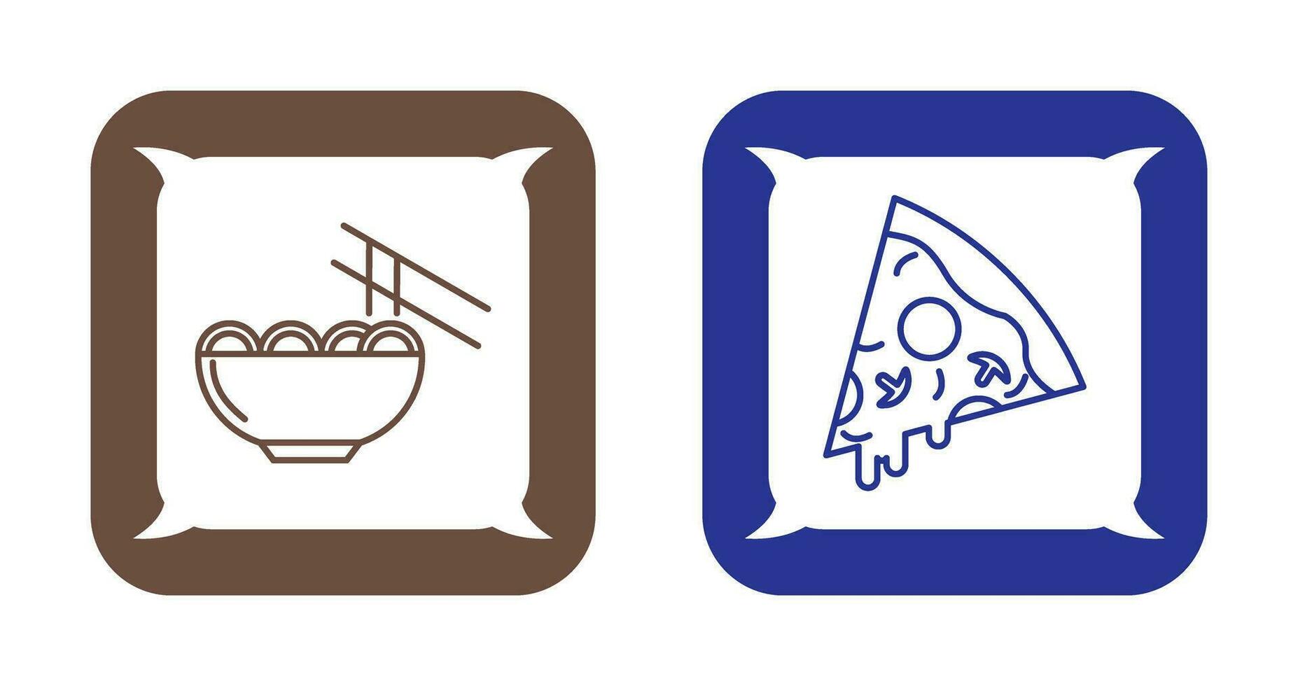 Chinese food and Pizza Icon vector