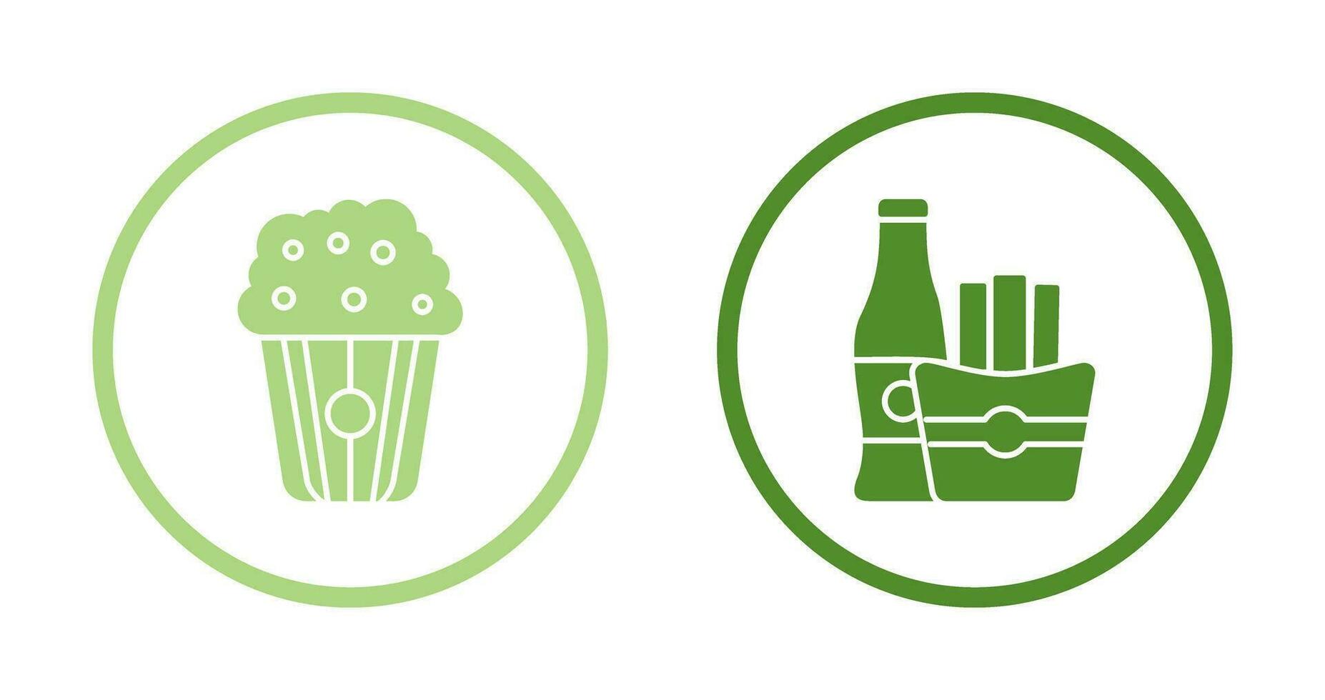 Pop corn and French  Icon vector