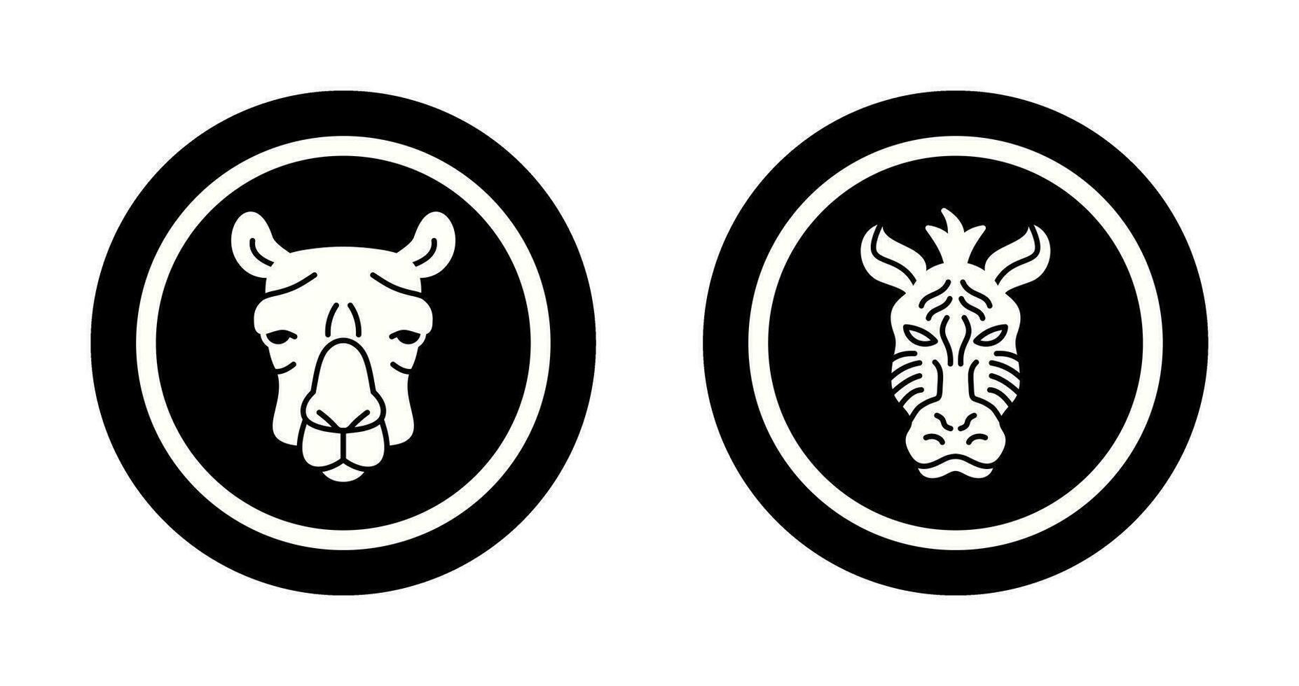 Camel and Zebra Icon vector