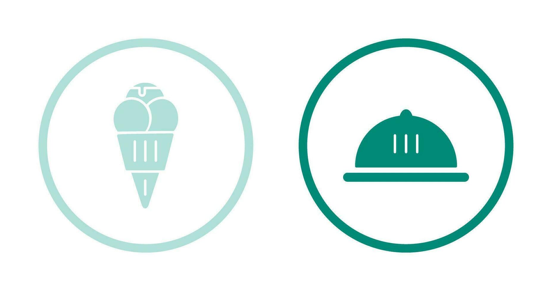 Ice cream and Dish Icon vector