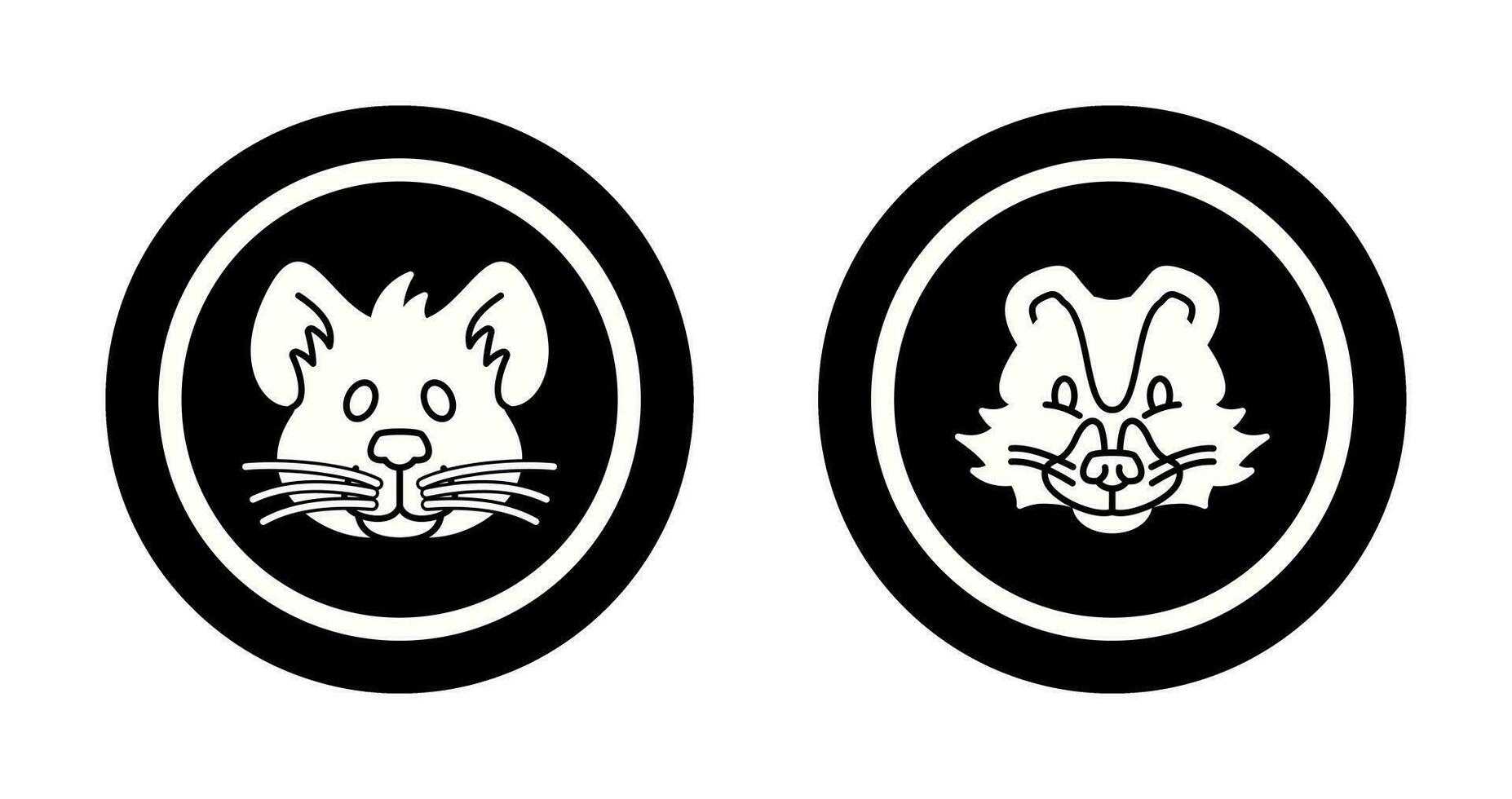 Mouse and Skunk Icon vector