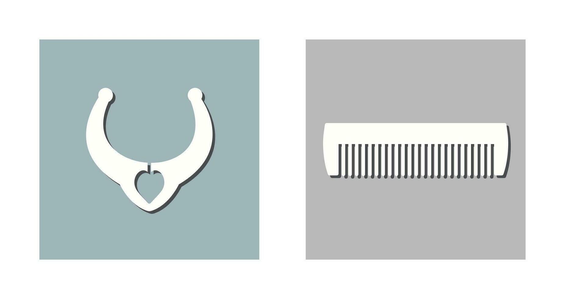 Necklace and Comb Icon vector