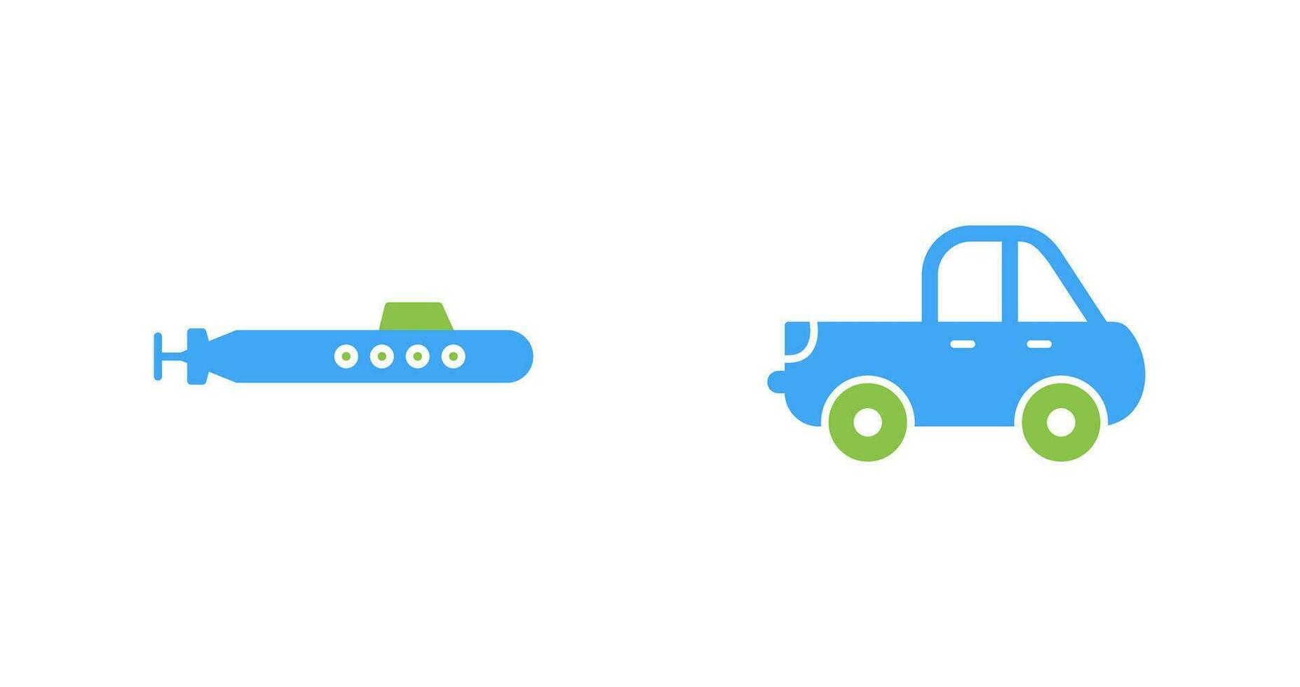 Submarine and Pickup Icon vector