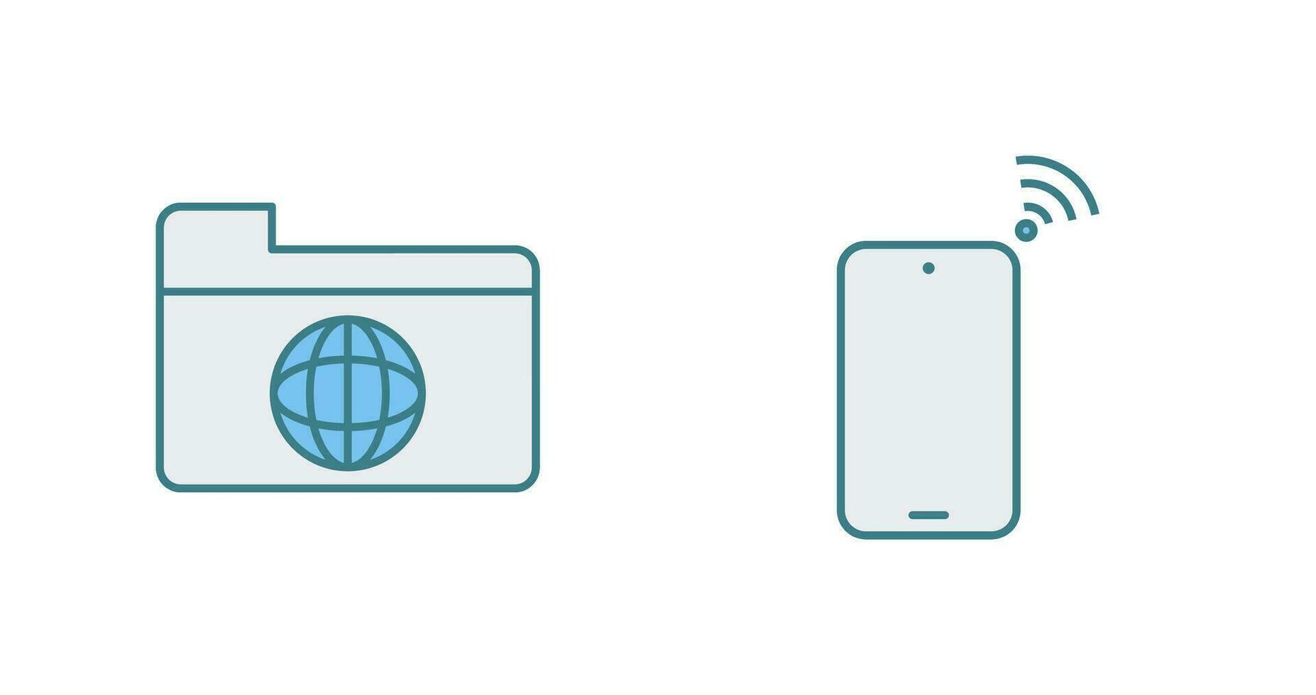 network folder and connected device Icon vector