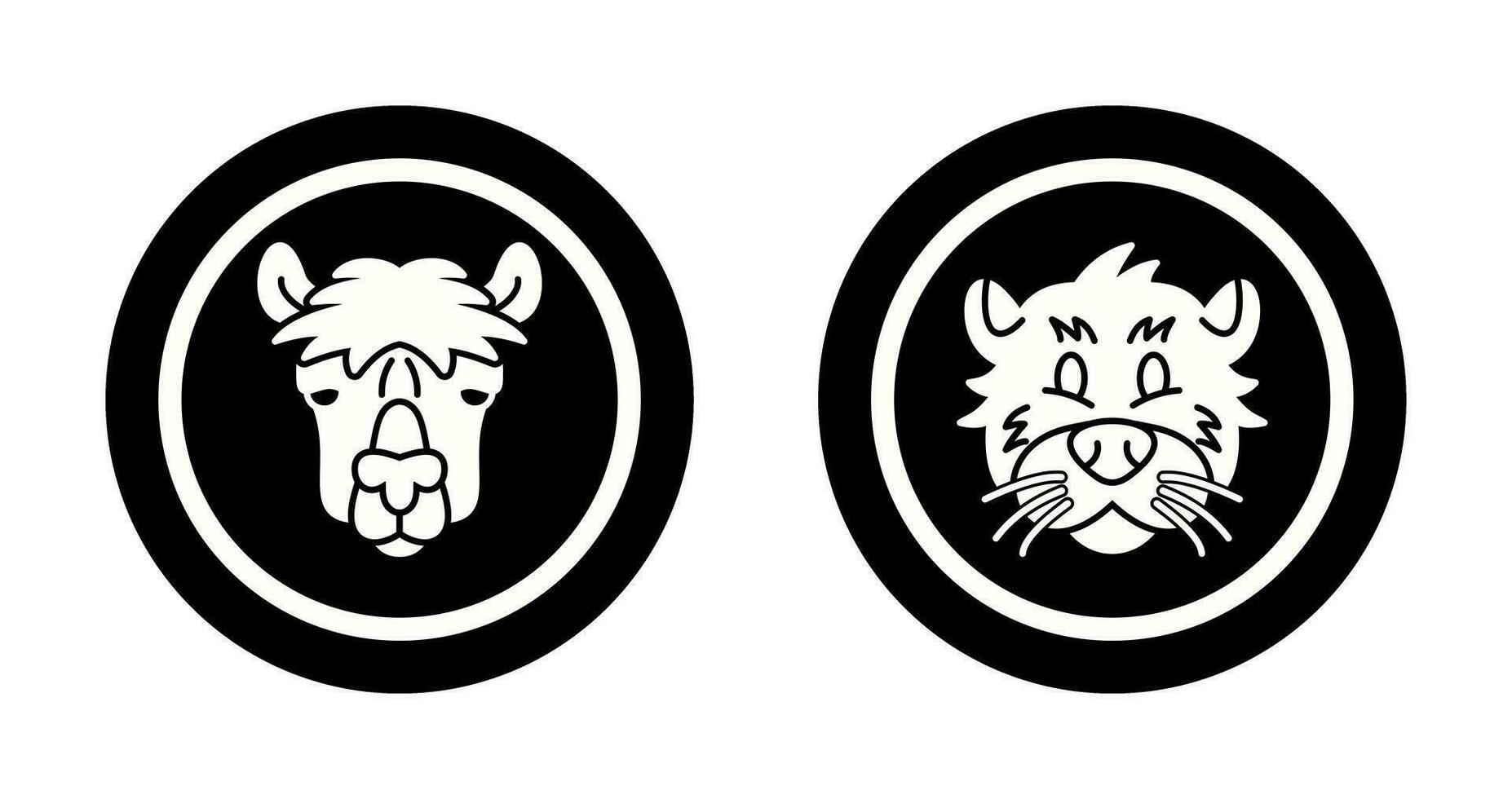 Alpaca and Otter Icon vector