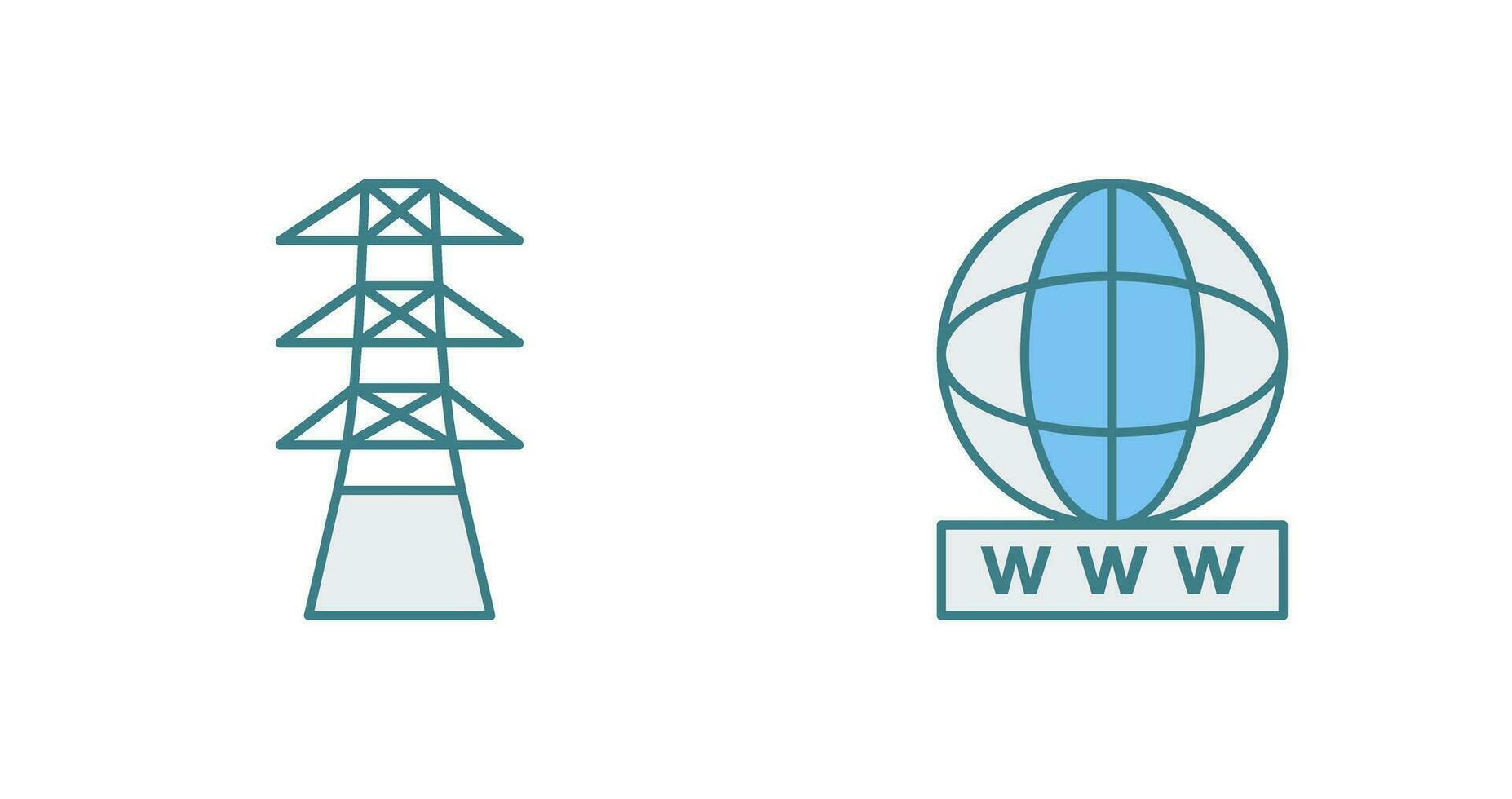 torre y mundo amplio web icono vector