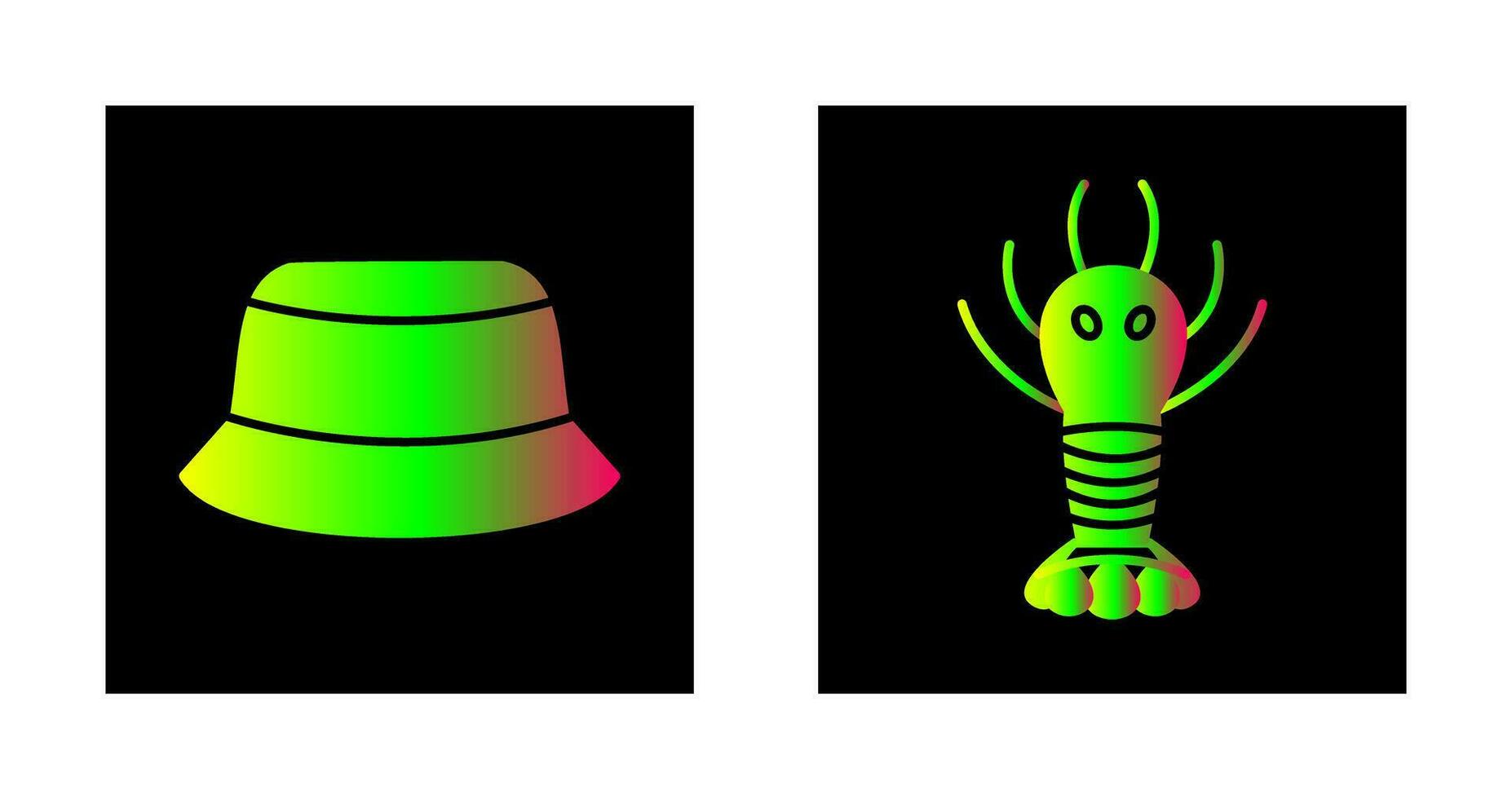 Men Hat and Lobster Icon vector