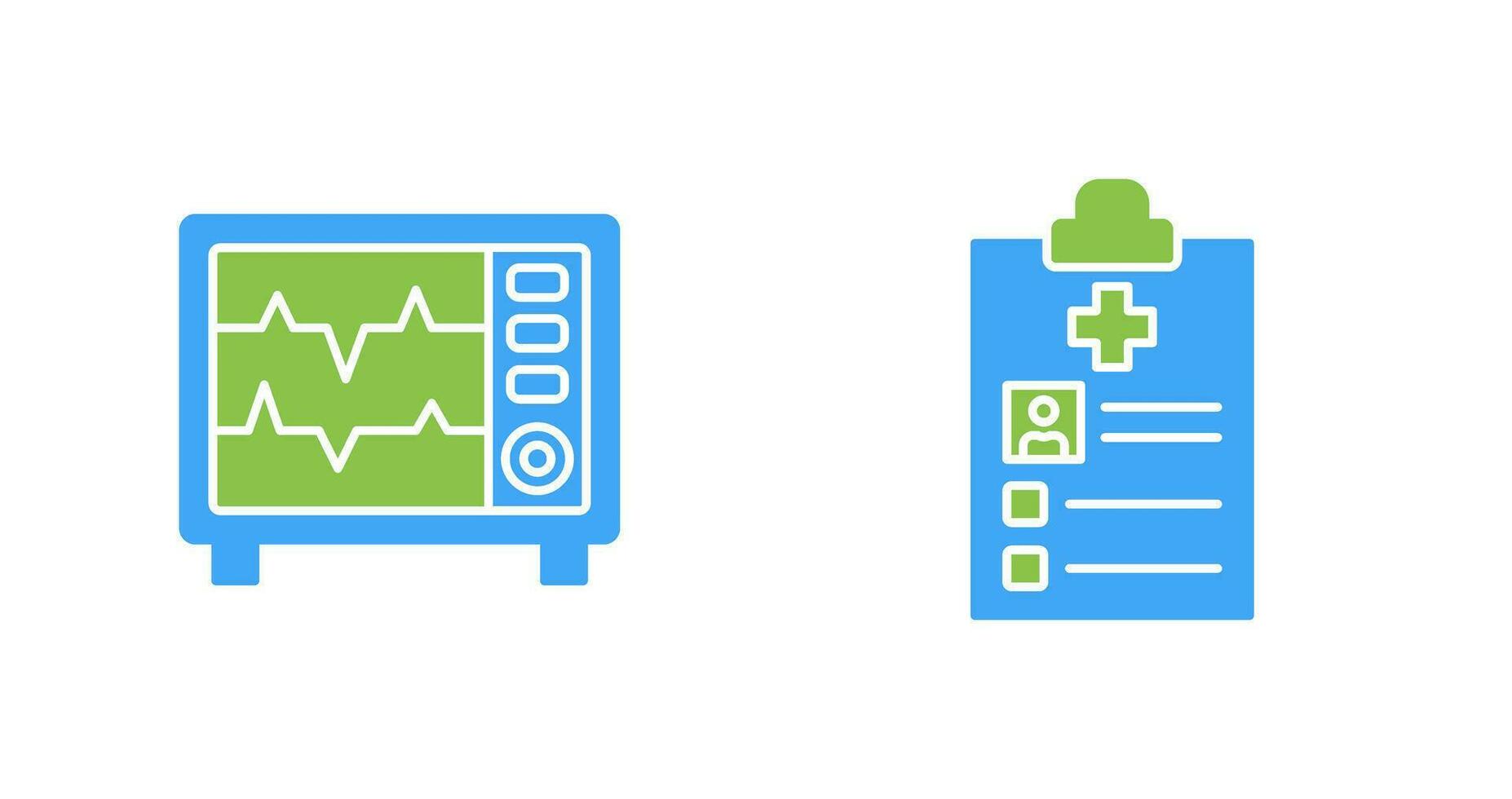 Heart Rate Moniter and Record Icon vector