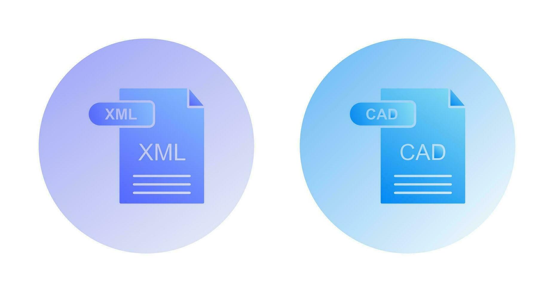 XML and CAD Icon vector