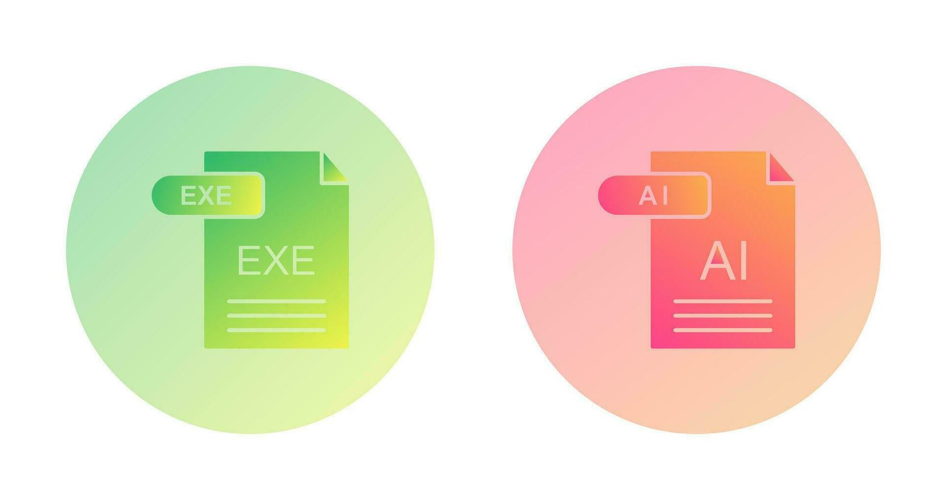 AI and EXE Icon vector