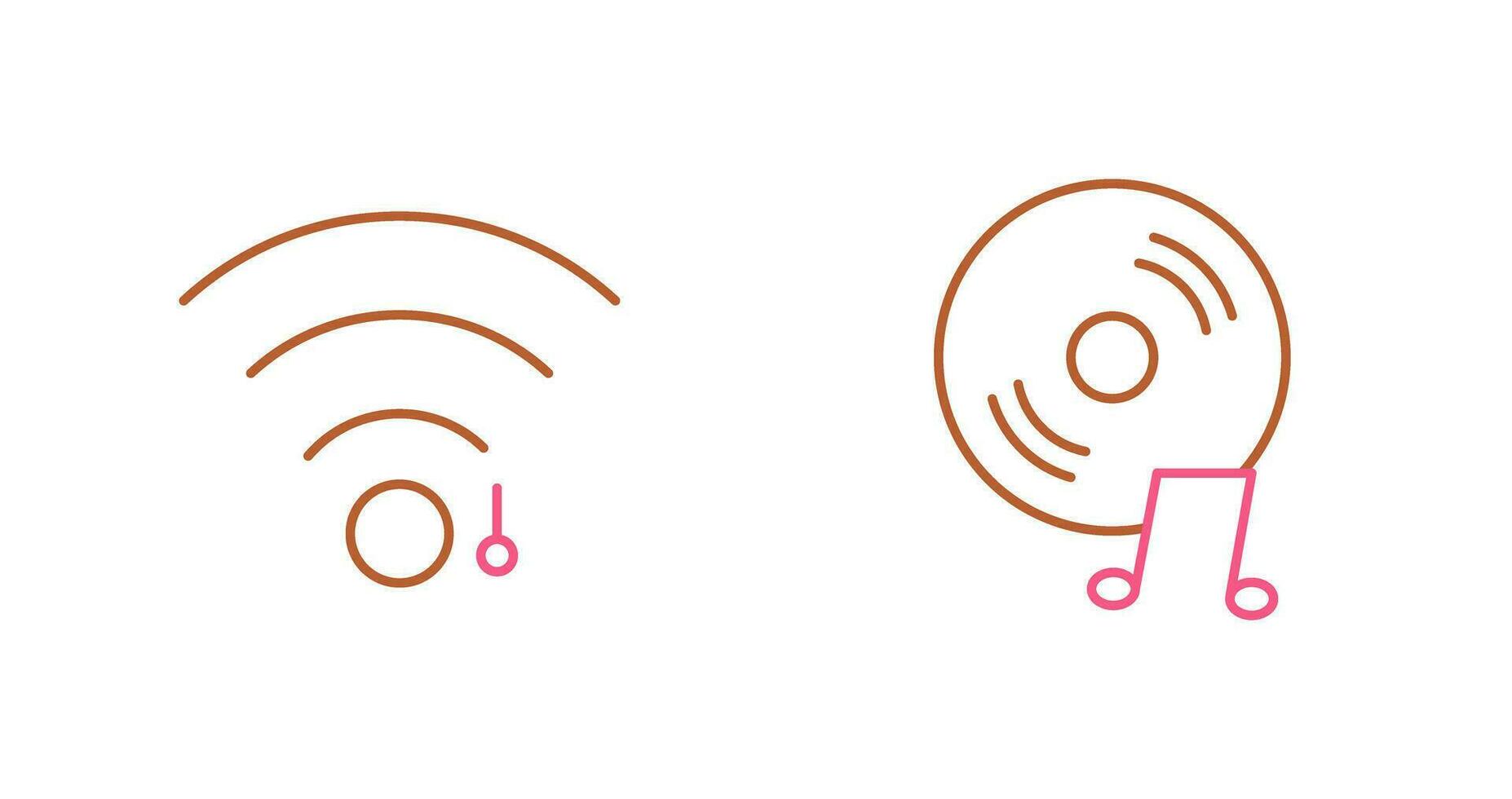 wifi sign and music cd  Icon vector