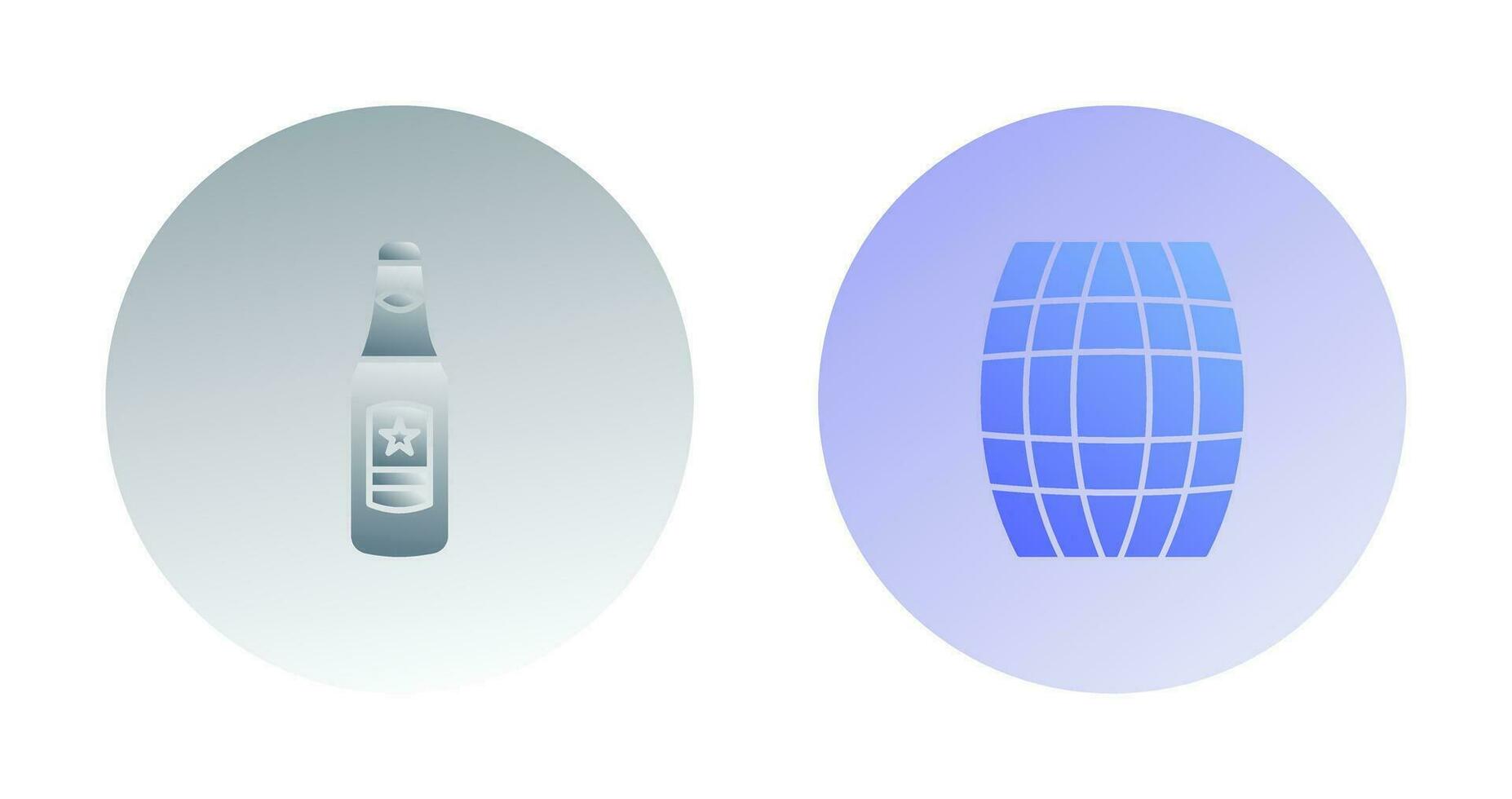 Beer Bottle and Barrel Icon vector