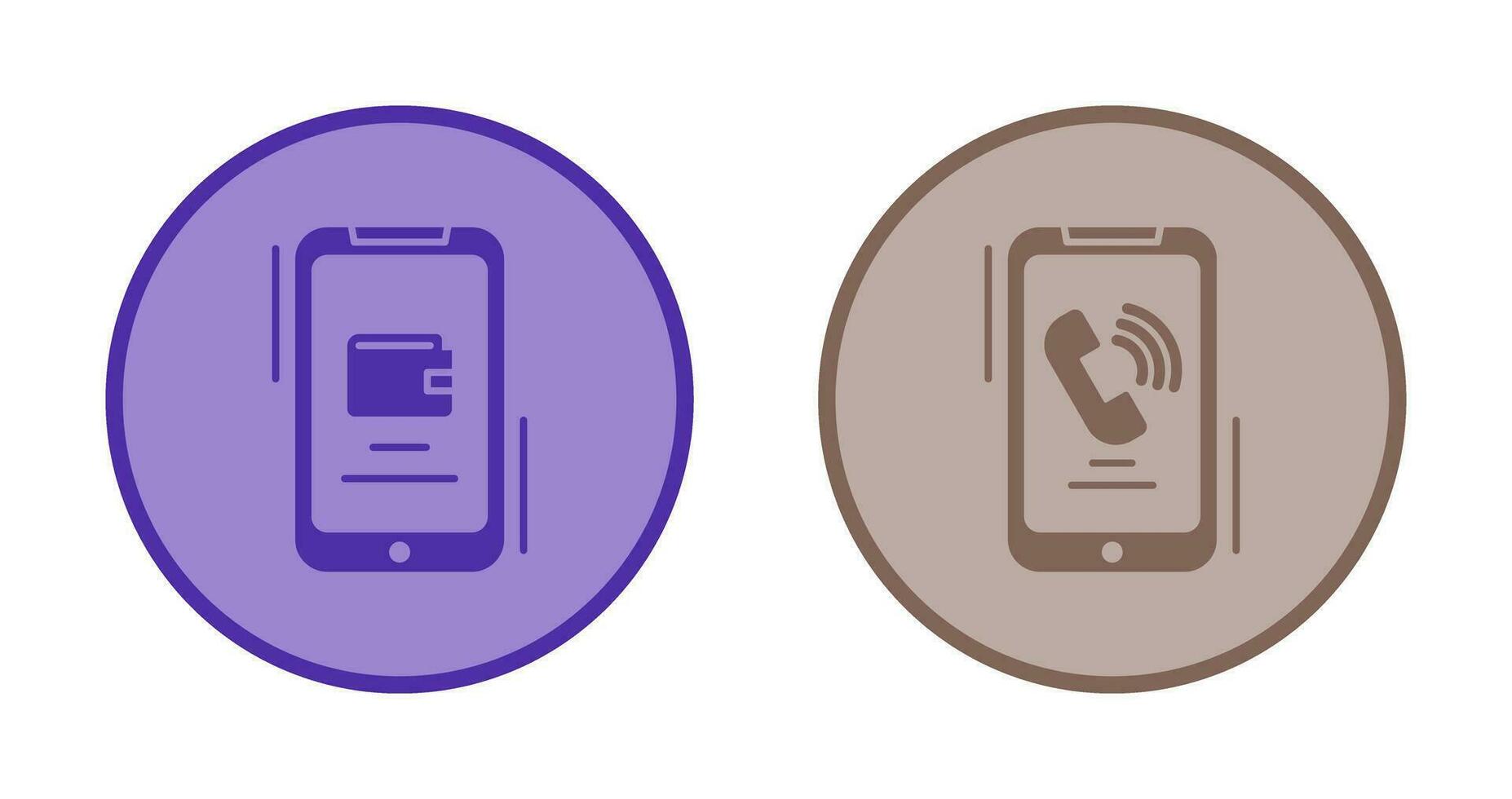 E wallet and Incoming Call Icon vector