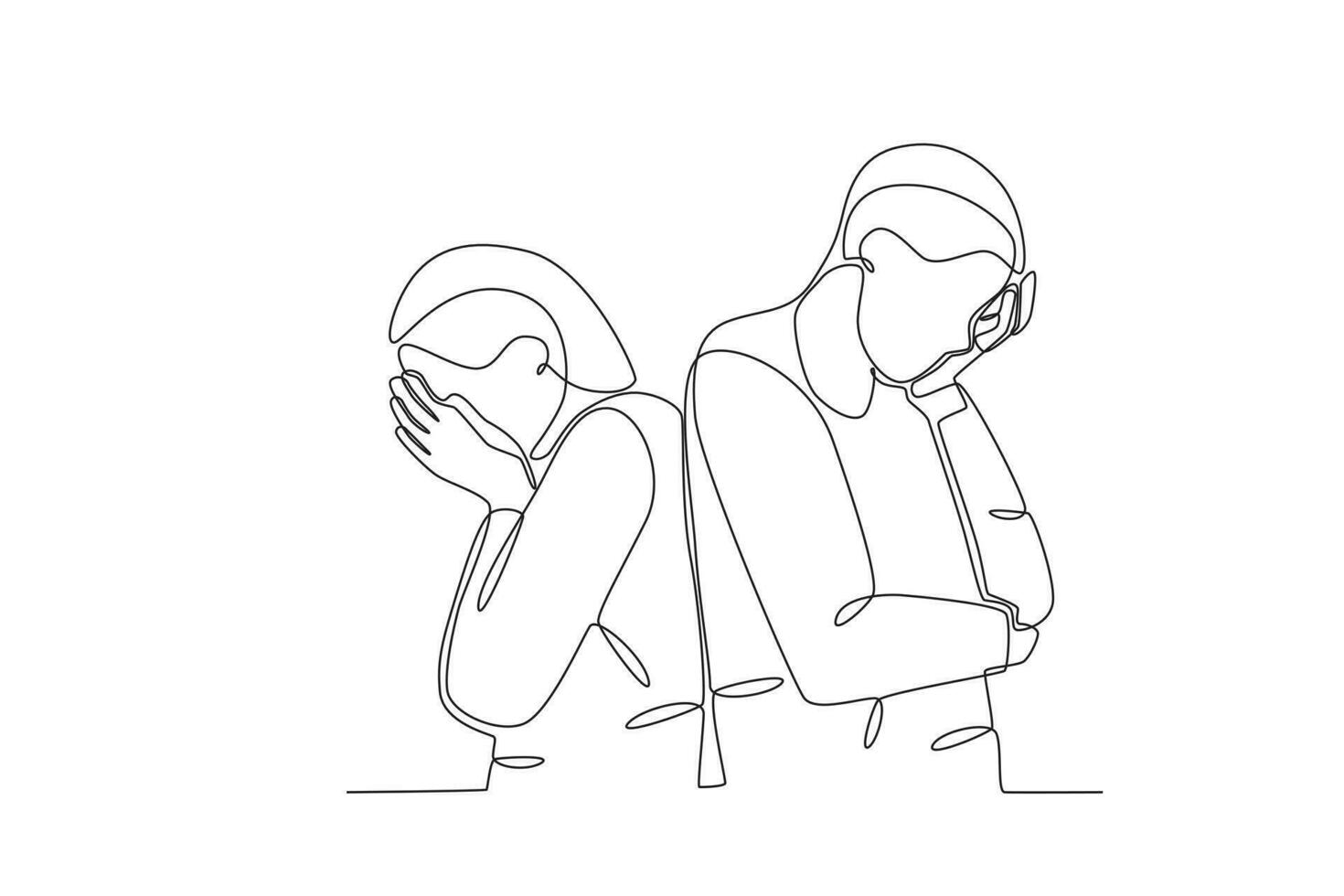 A depressed couple in a relationship vector