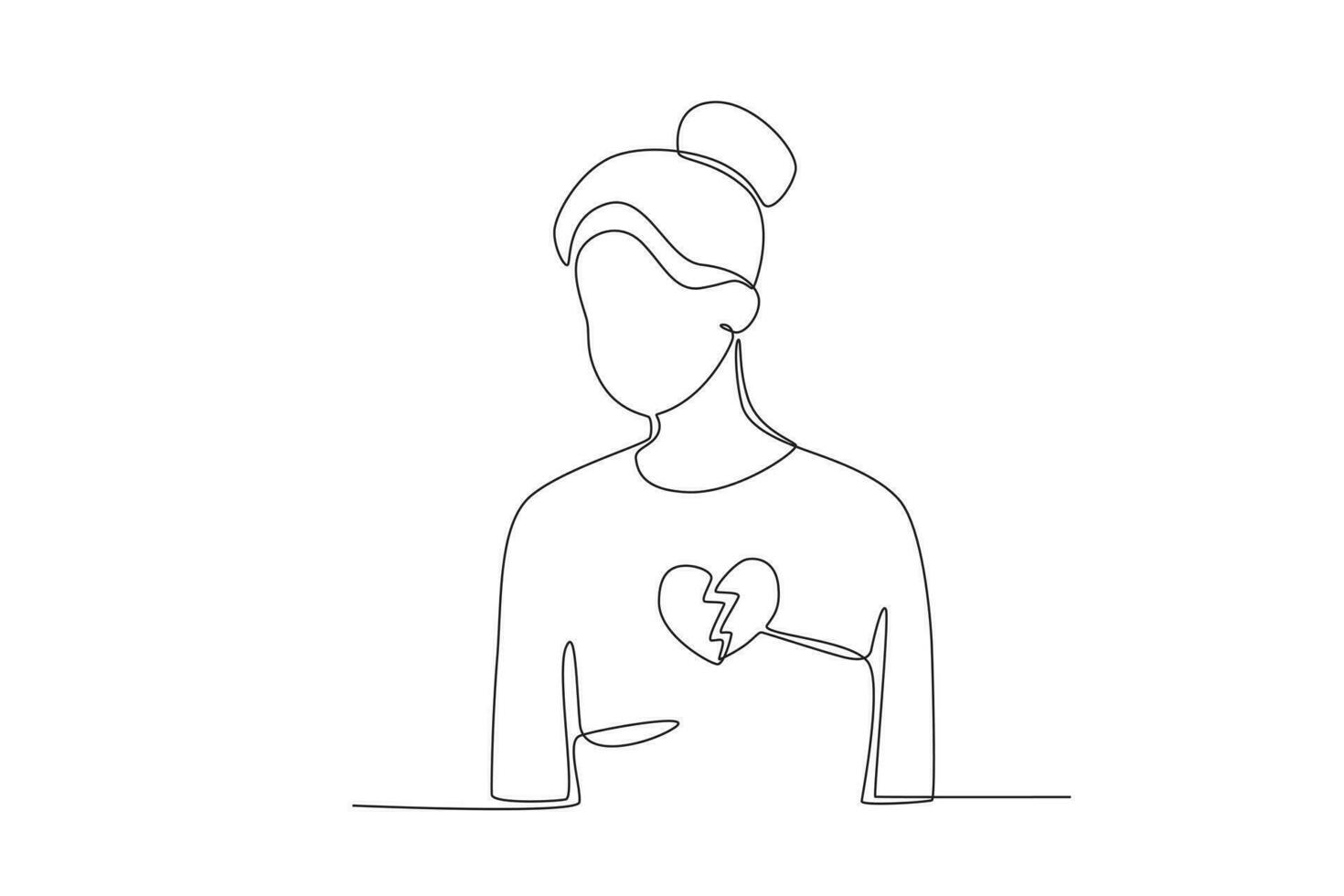 A woman is broken in love vector