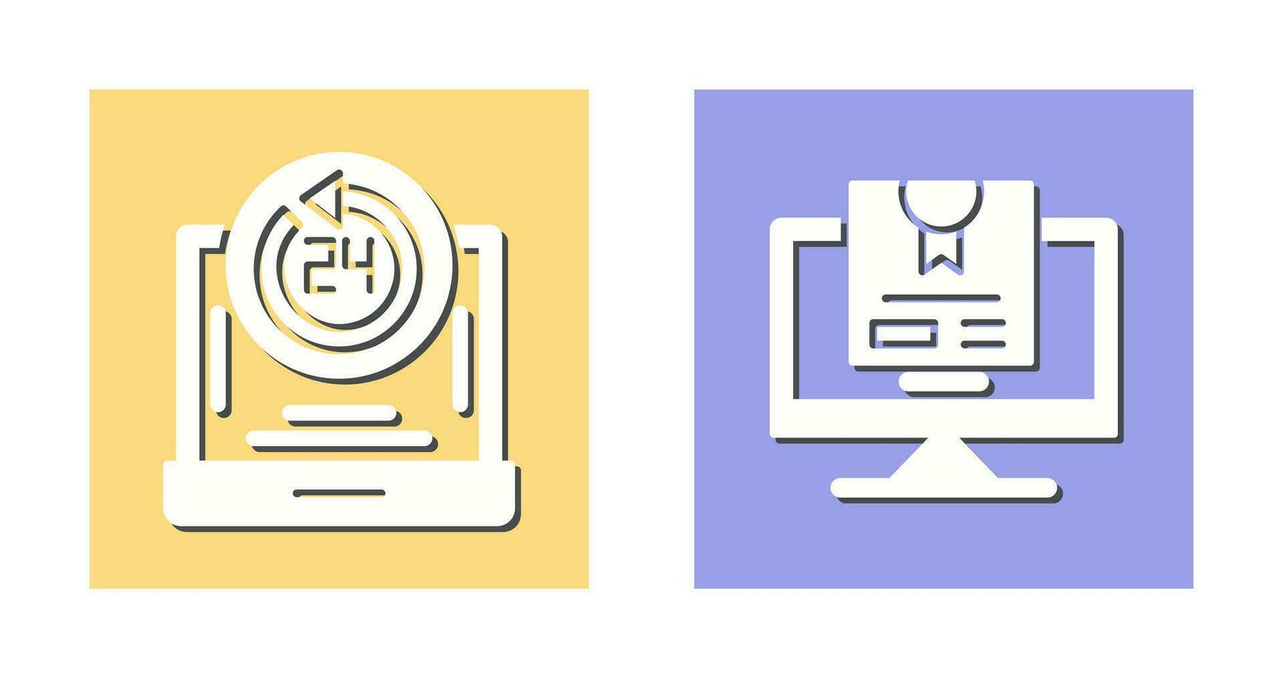 24h Support and New Lable Icon vector