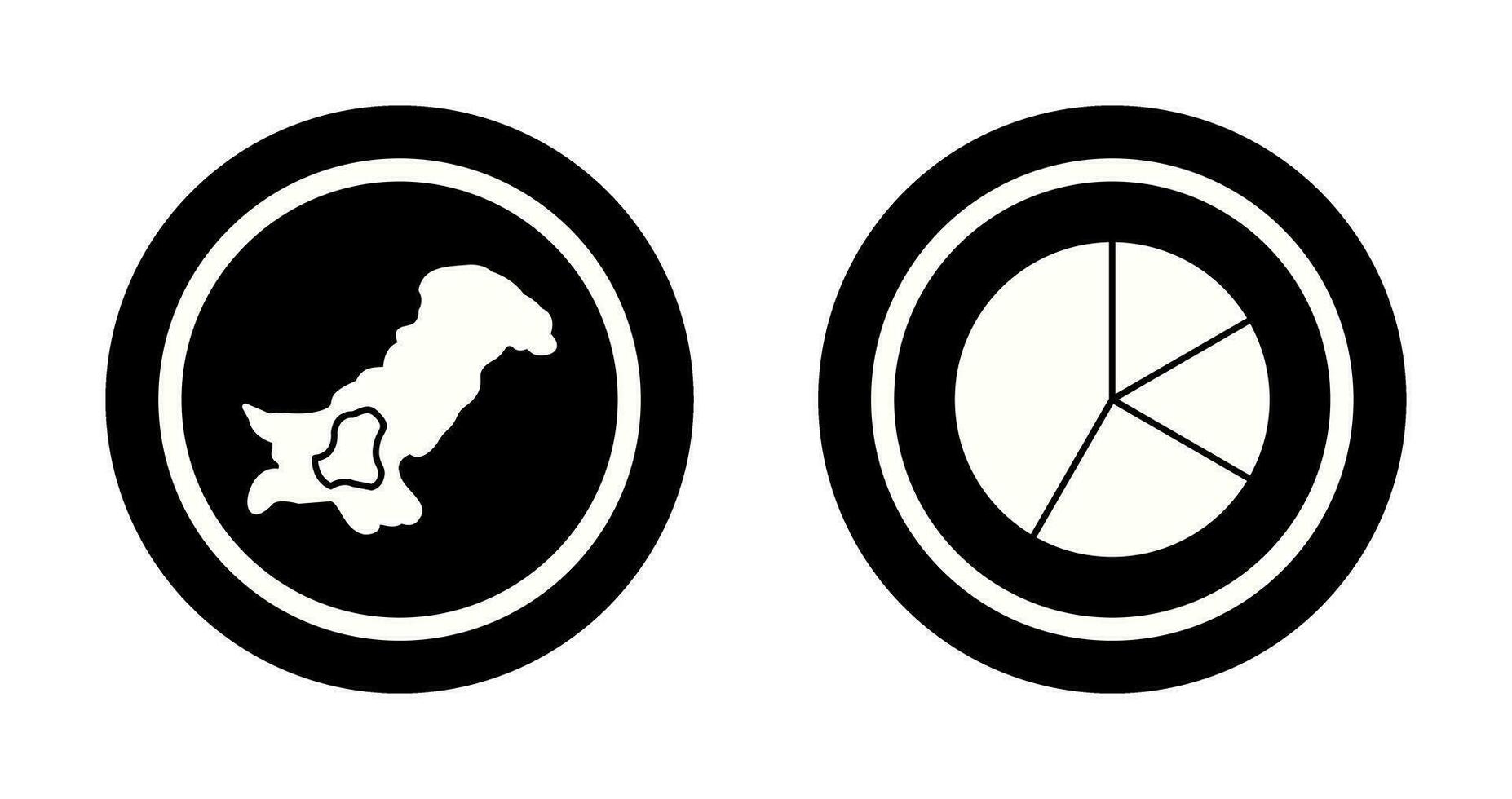 Map and Pie Icon vector