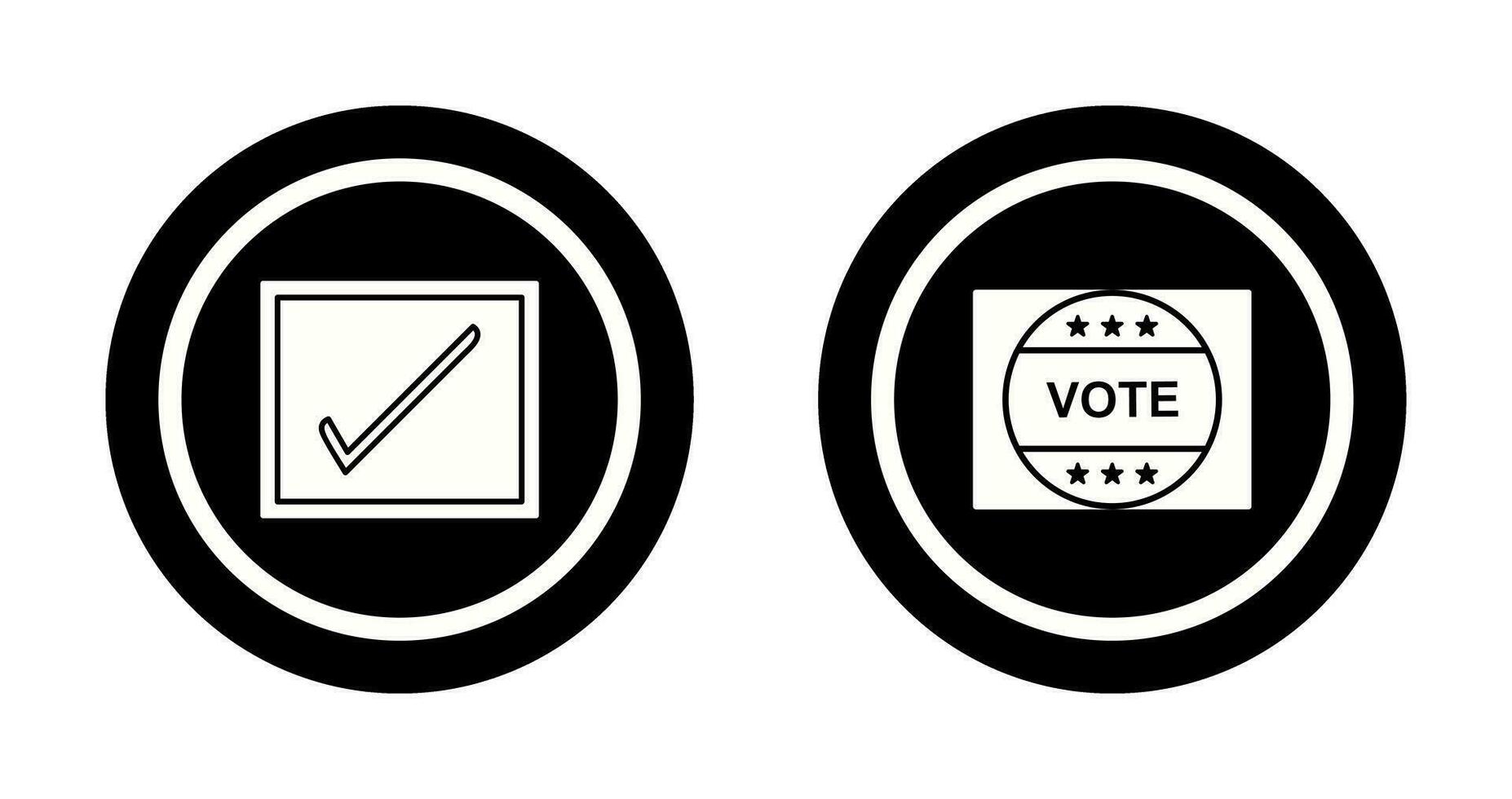 caja y votar pegatina icono vector