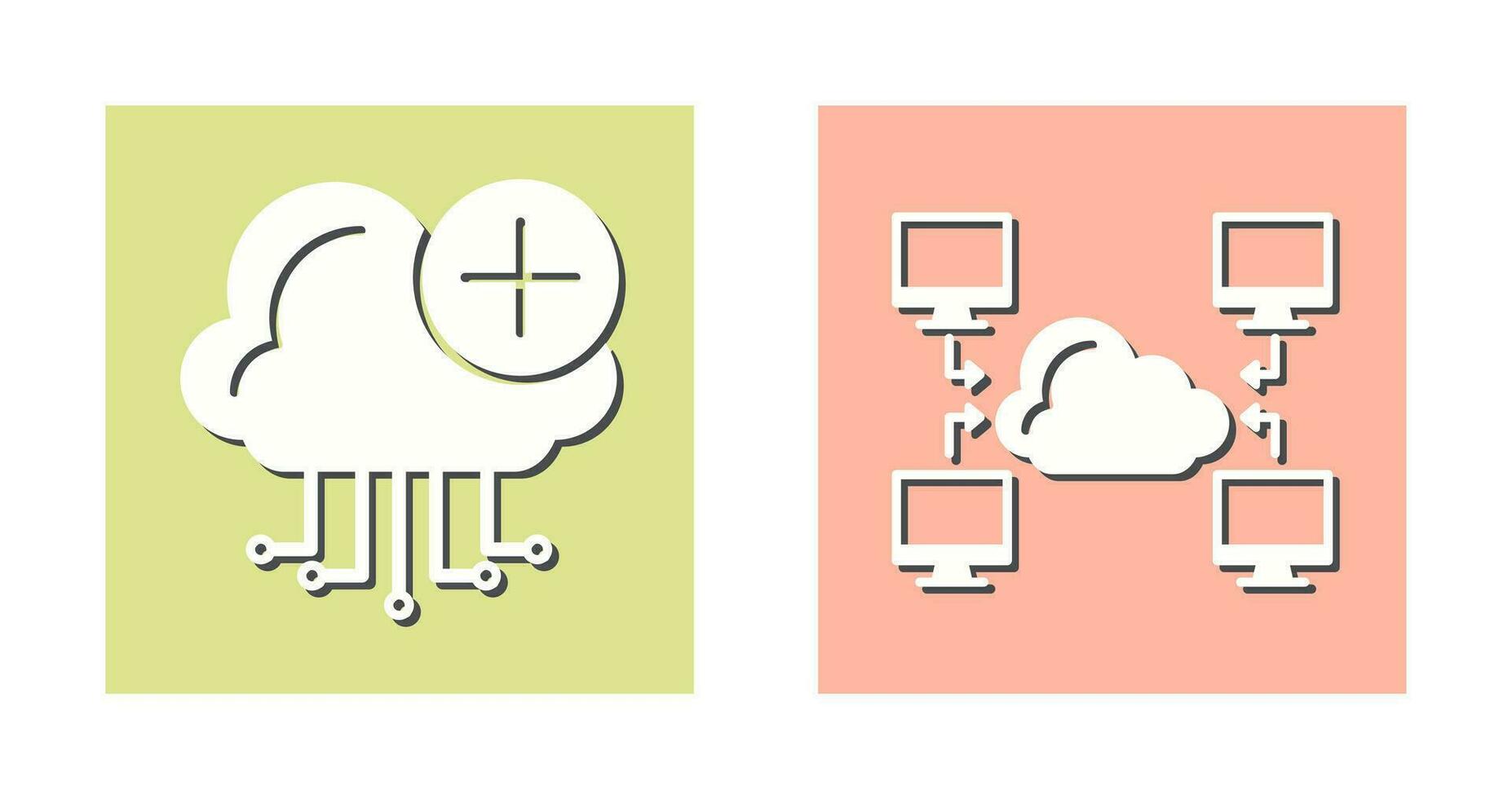 nube informática y computadora icono vector