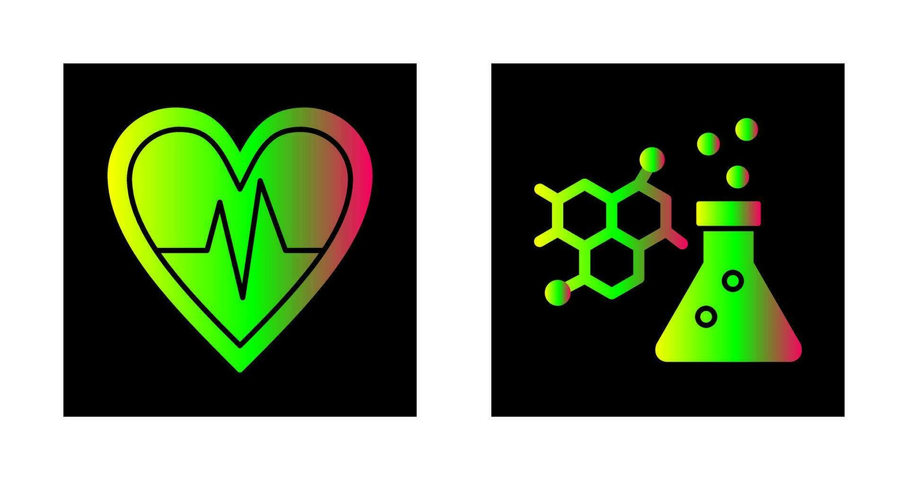 Cardiogram and Chemistry Icon vector