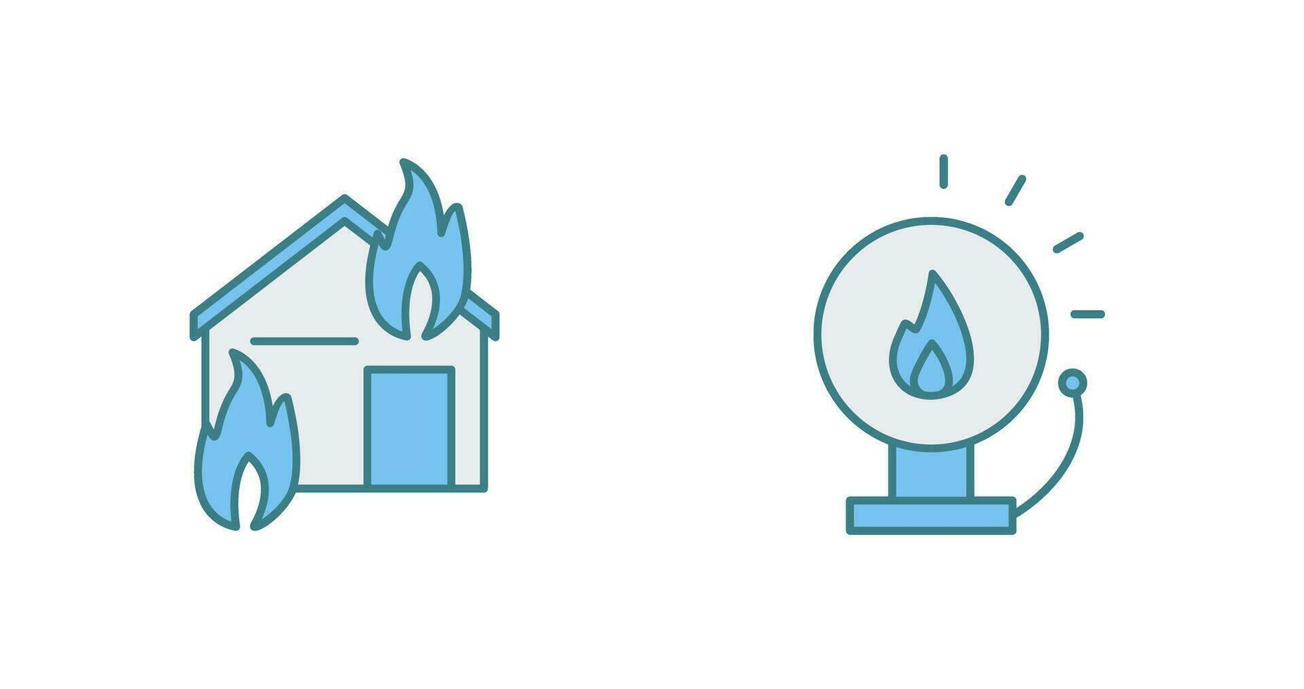 fire consuming house and fire alert  Icon vector