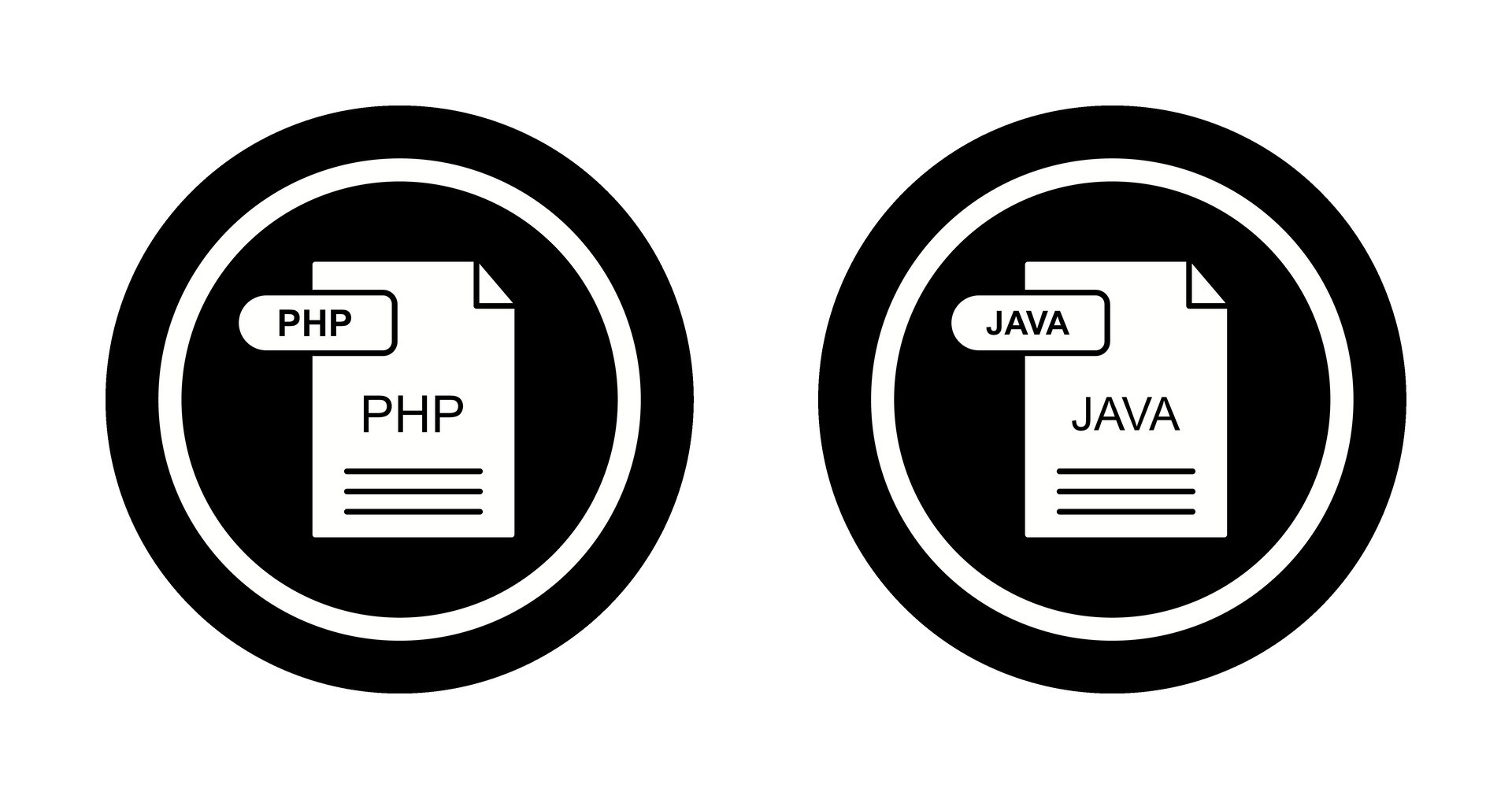 PHP and Java Icon 32772471 Vector Art at Vecteezy