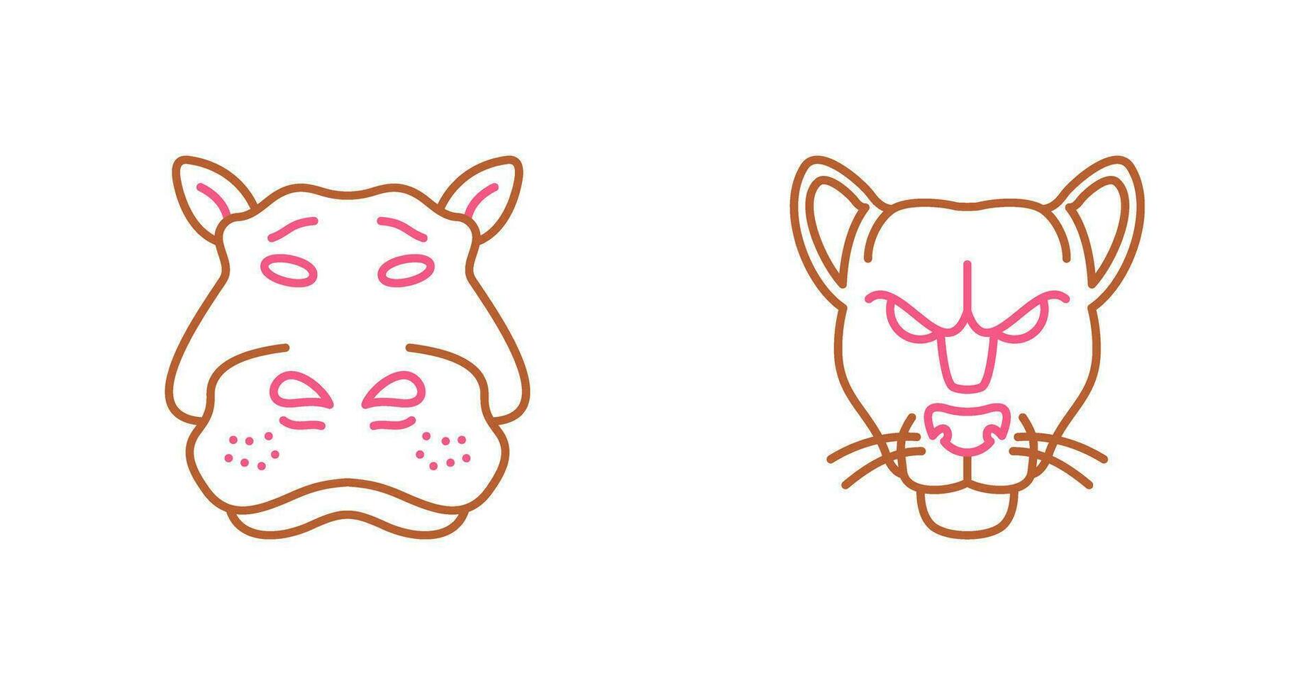 Panther an d Hippo Icon vector