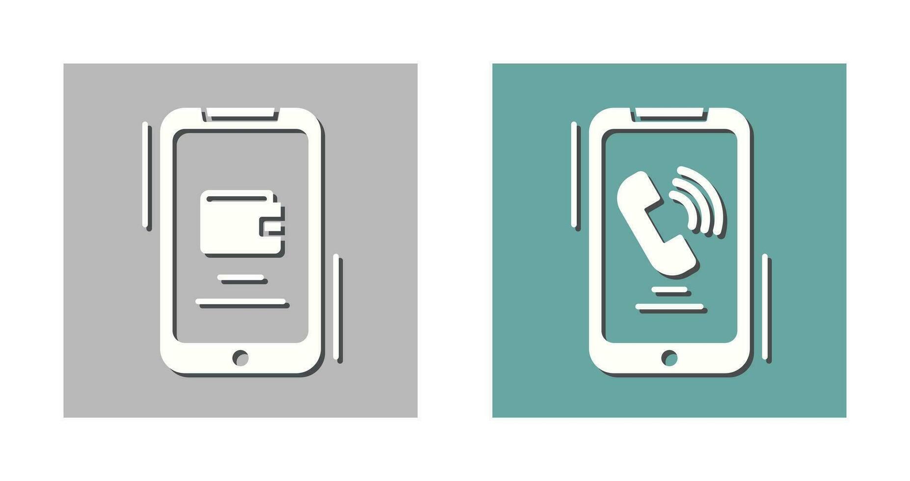 E wallet and Incoming Call Icon vector