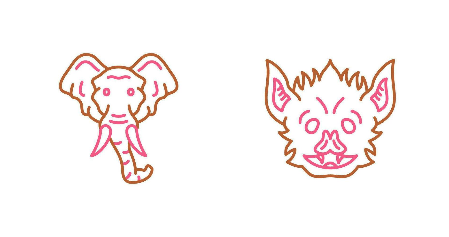 Eleplant and Bat Icon vector