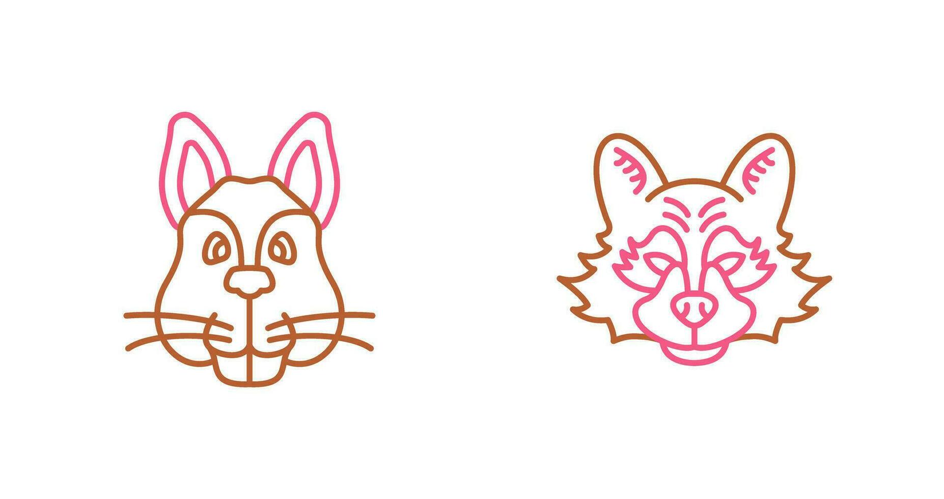 Squirrel and Raccoon Icon vector