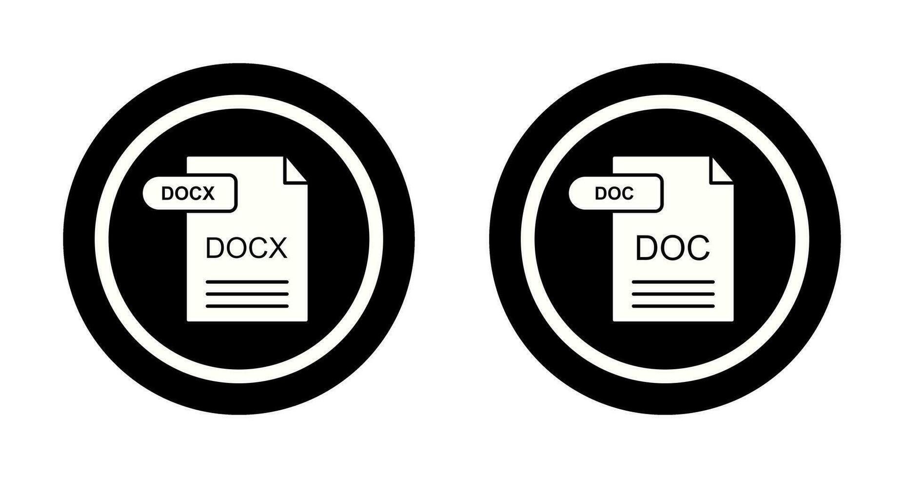 DOCX and DOC Icon vector