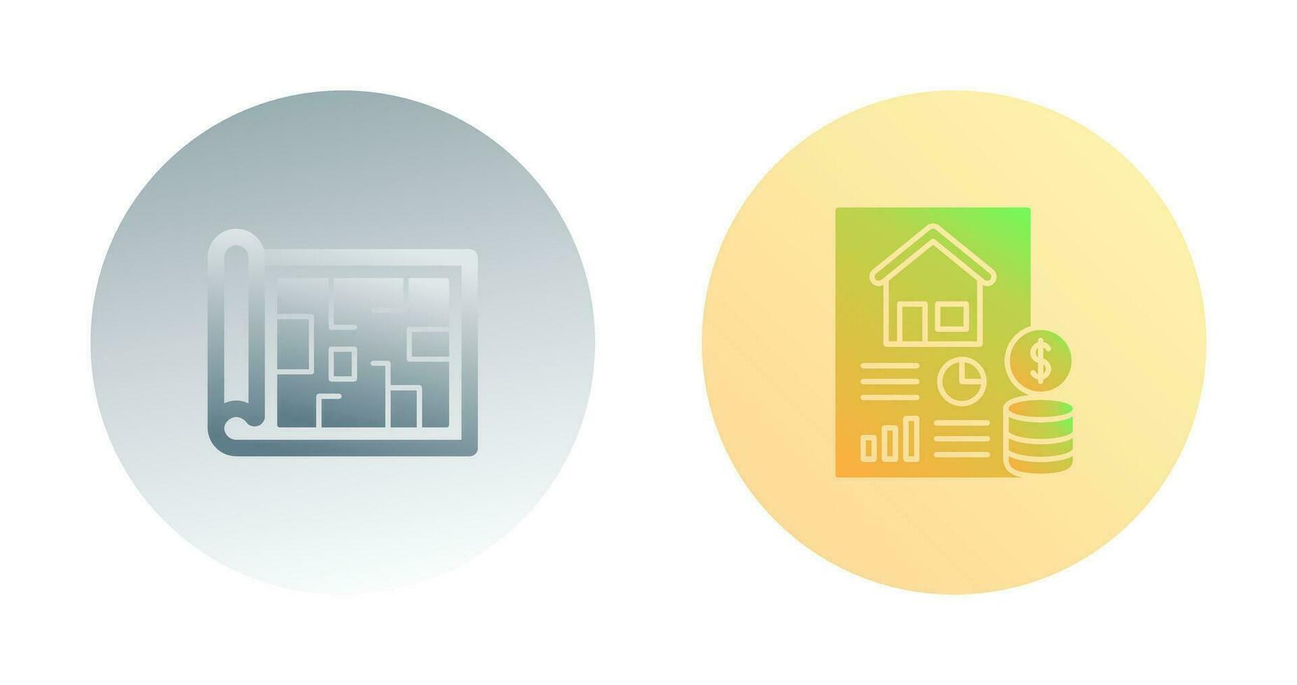 Blueprint and loan Icon vector