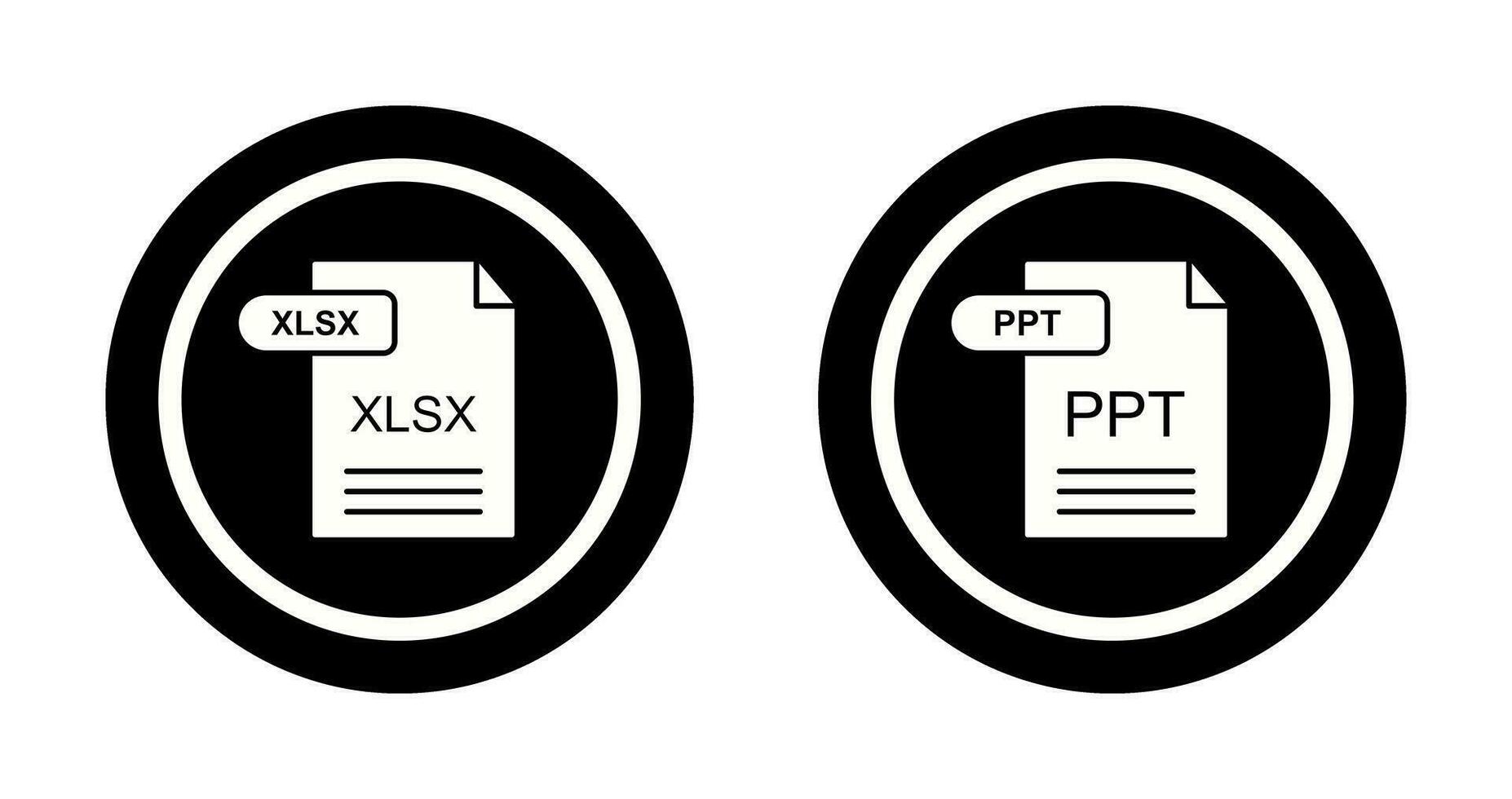 XLSX and PPT Icon vector
