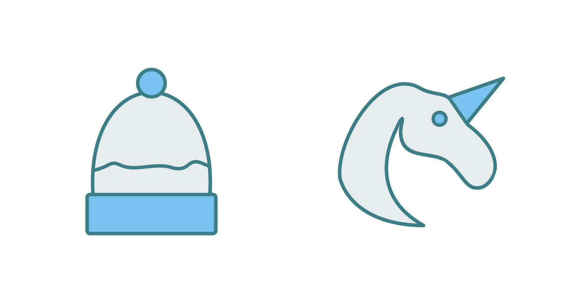 Warm Cap and Unicorn Icon vector