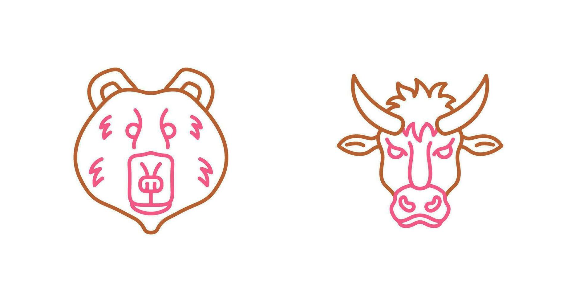 Polar Bear and Bison Icon vector