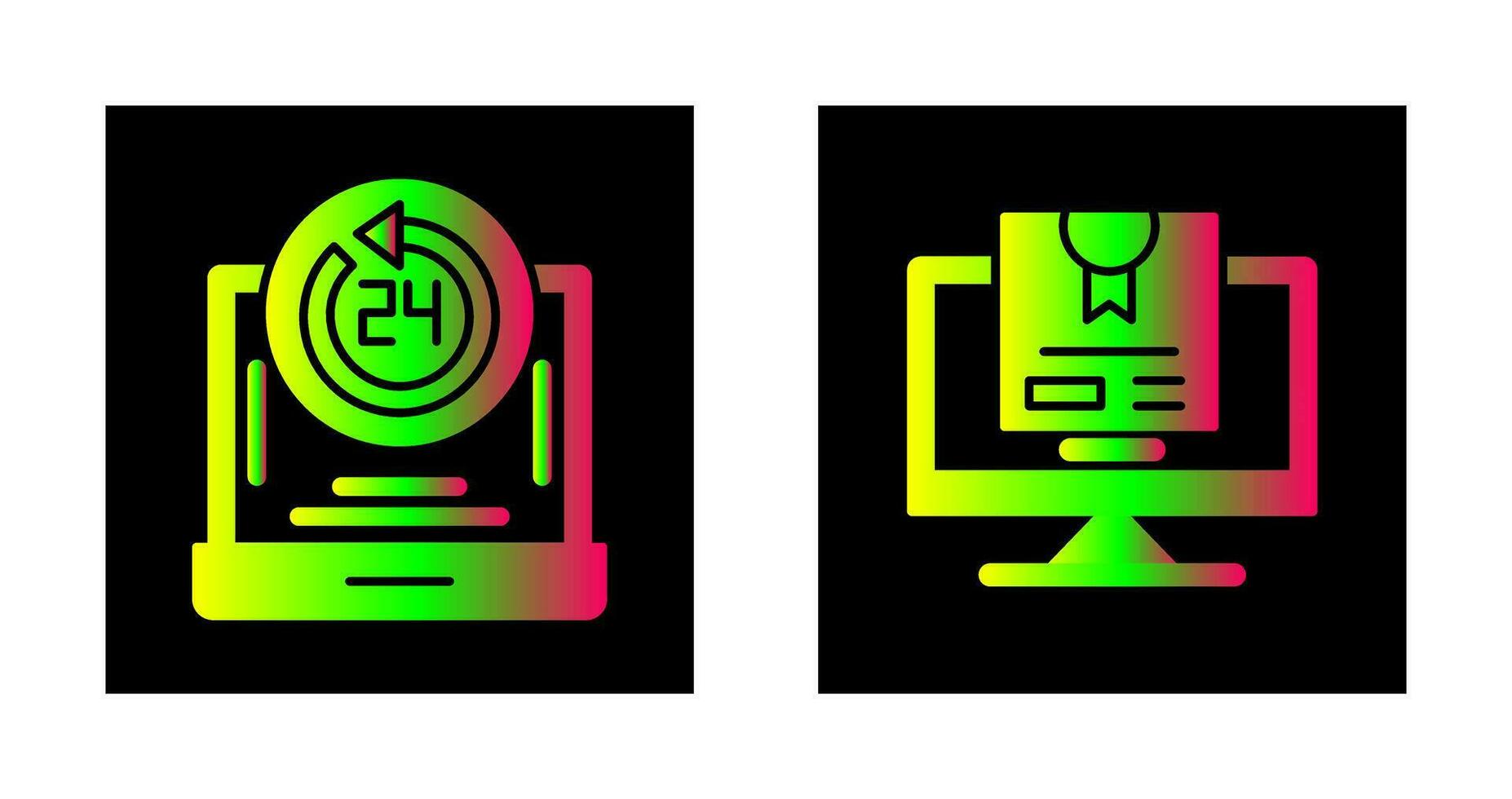 24h Support and New Lable Icon vector