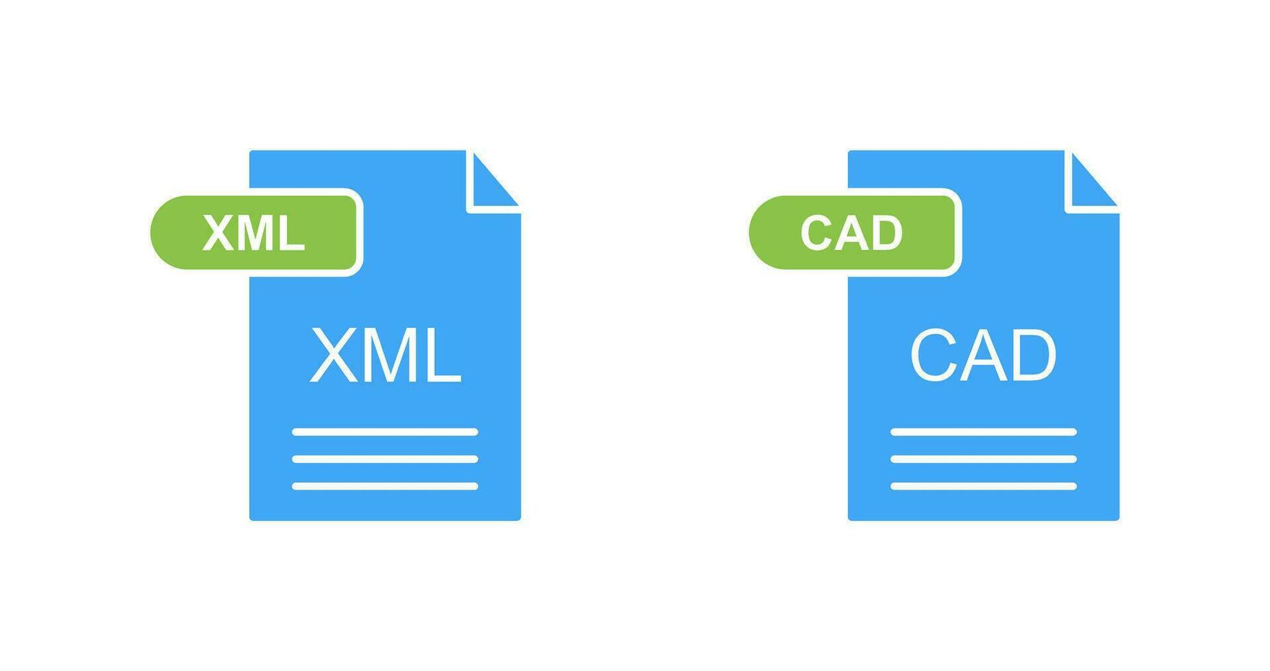 XML and CAD Icon vector