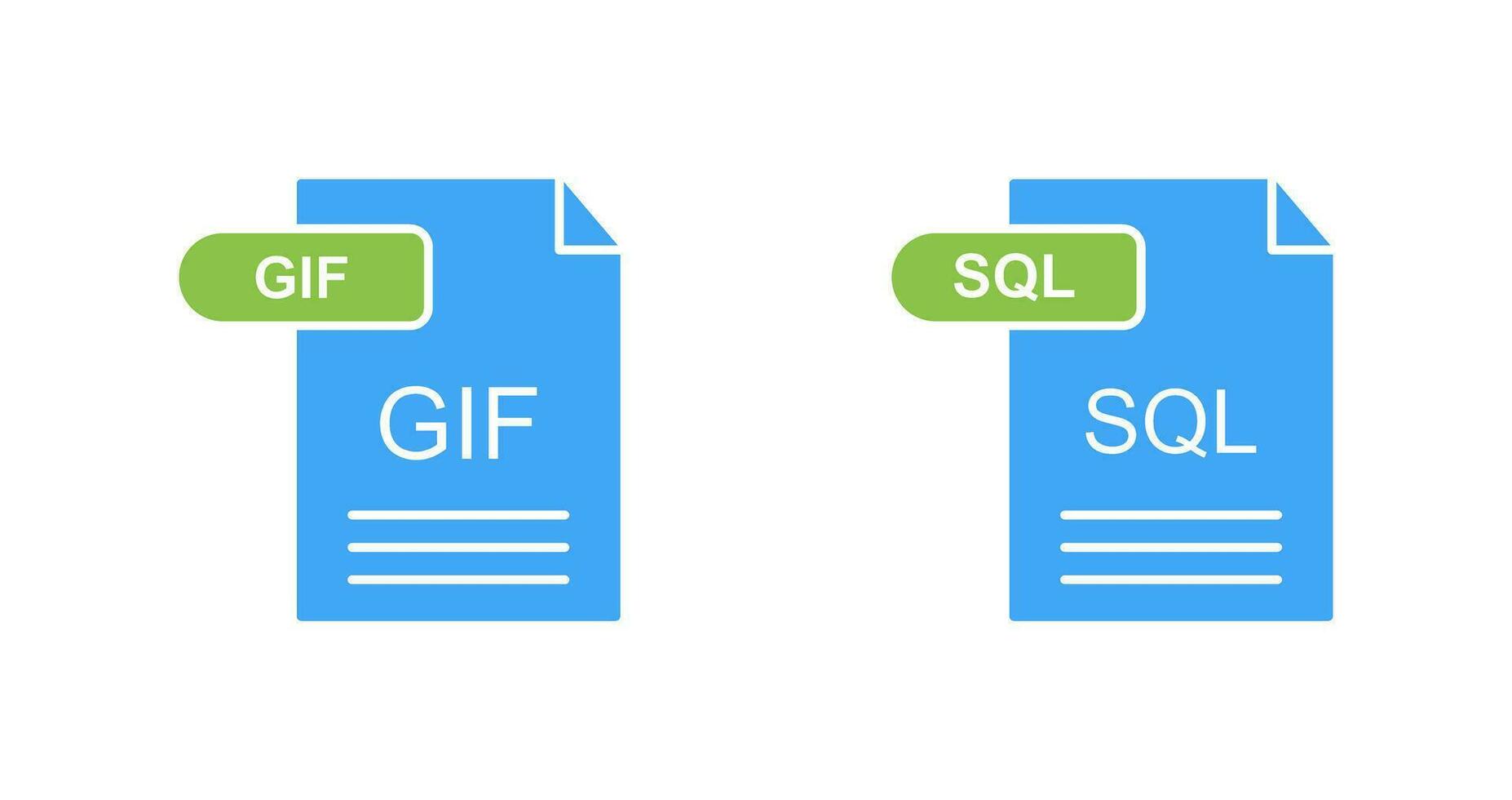 GIF and SQL Icon vector