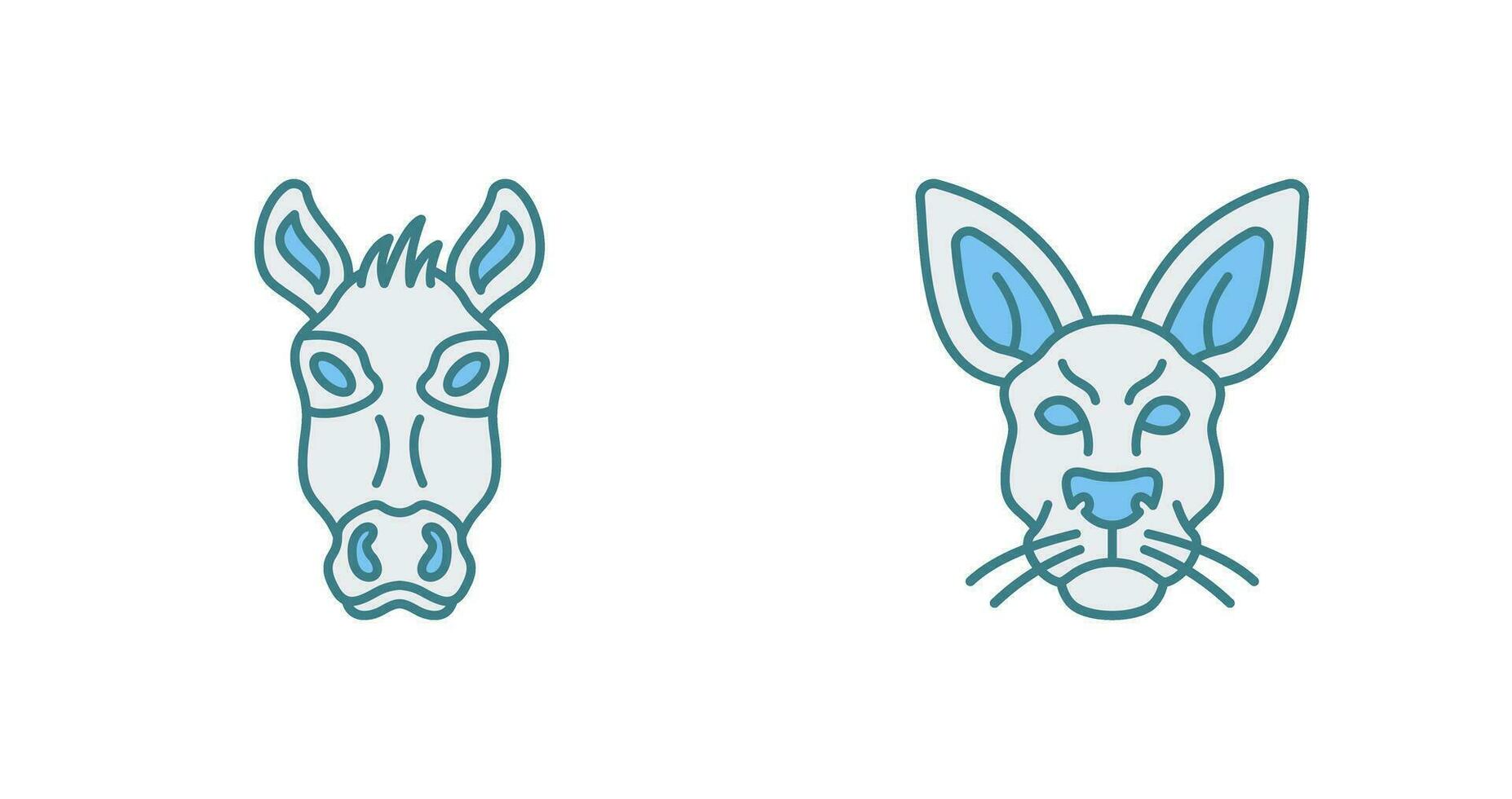 Donkey and Kangaroo Icon vector