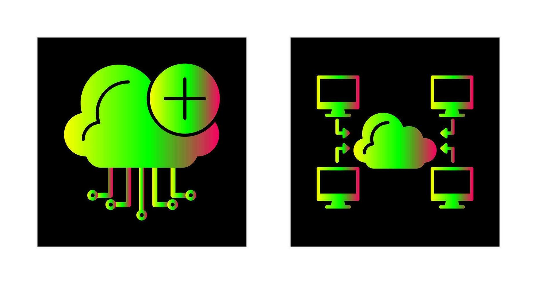 Cloud Computing and Computer  Icon vector