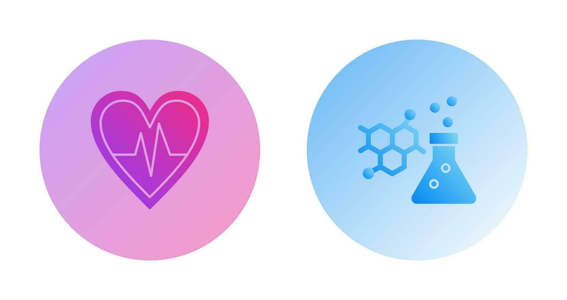 Cardiogram and Chemistry Icon vector