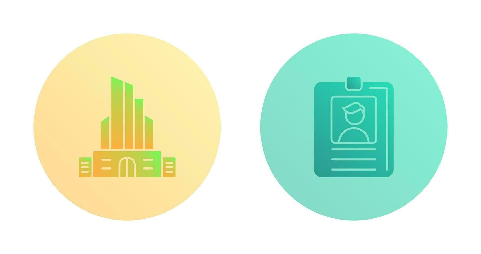 Id Card and Office Building Icon vector