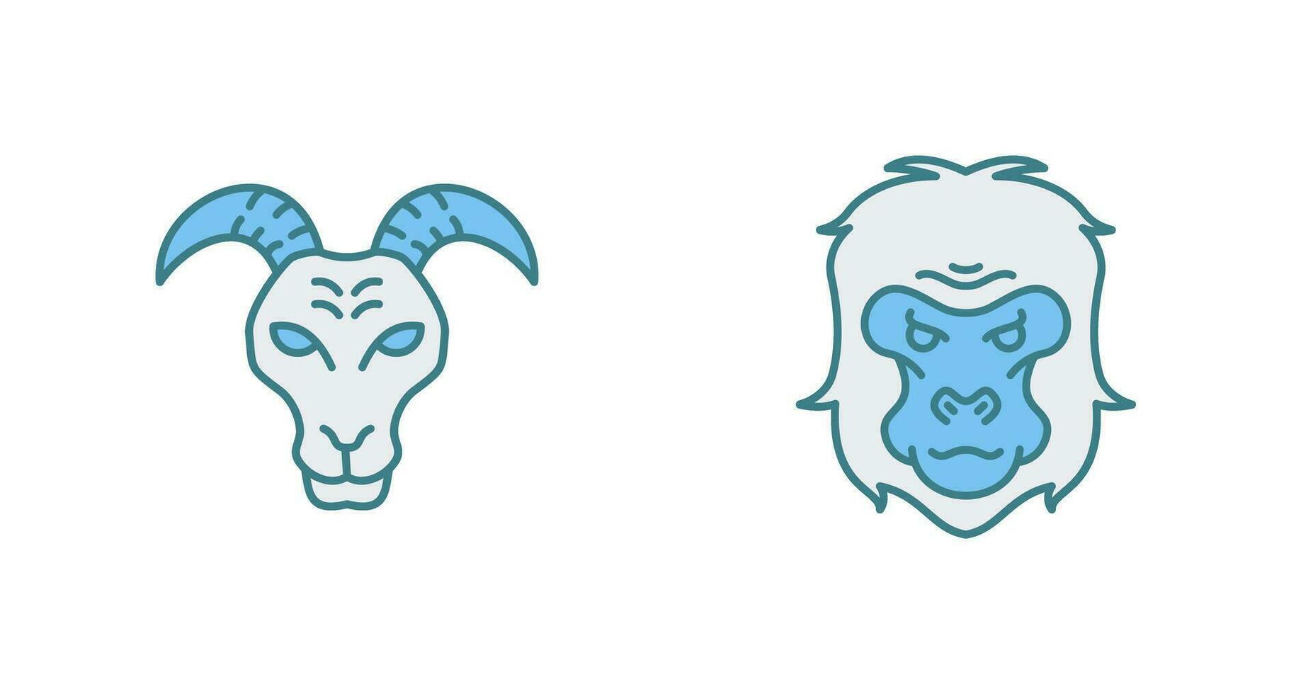 Goat and Gorilla Icon vector