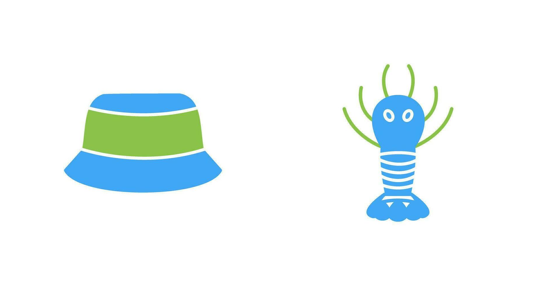 Men Hat and Lobster Icon vector