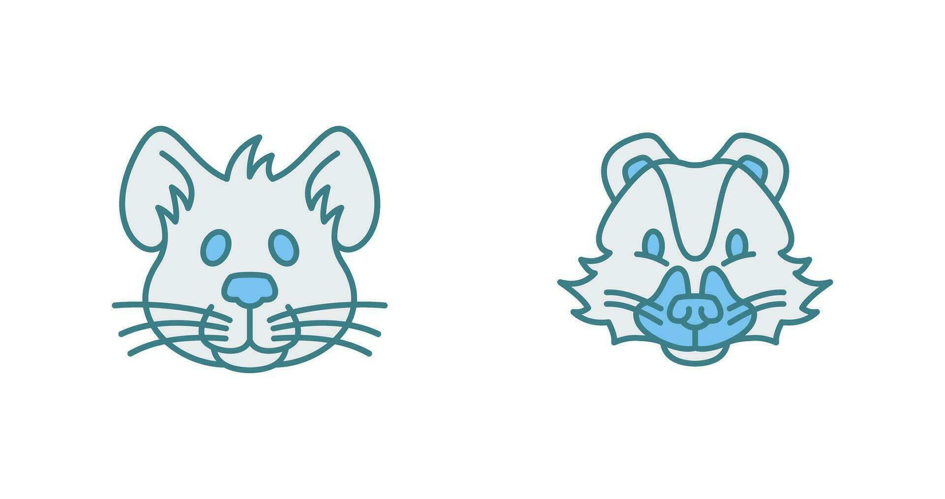 Mouse and Skunk Icon vector