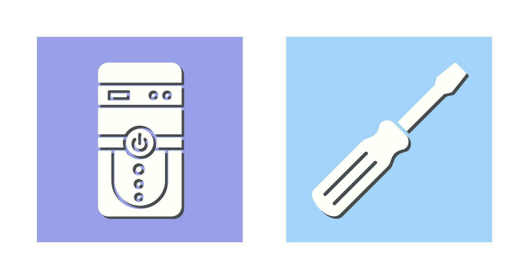 Cpu and Screw driver Icon vector