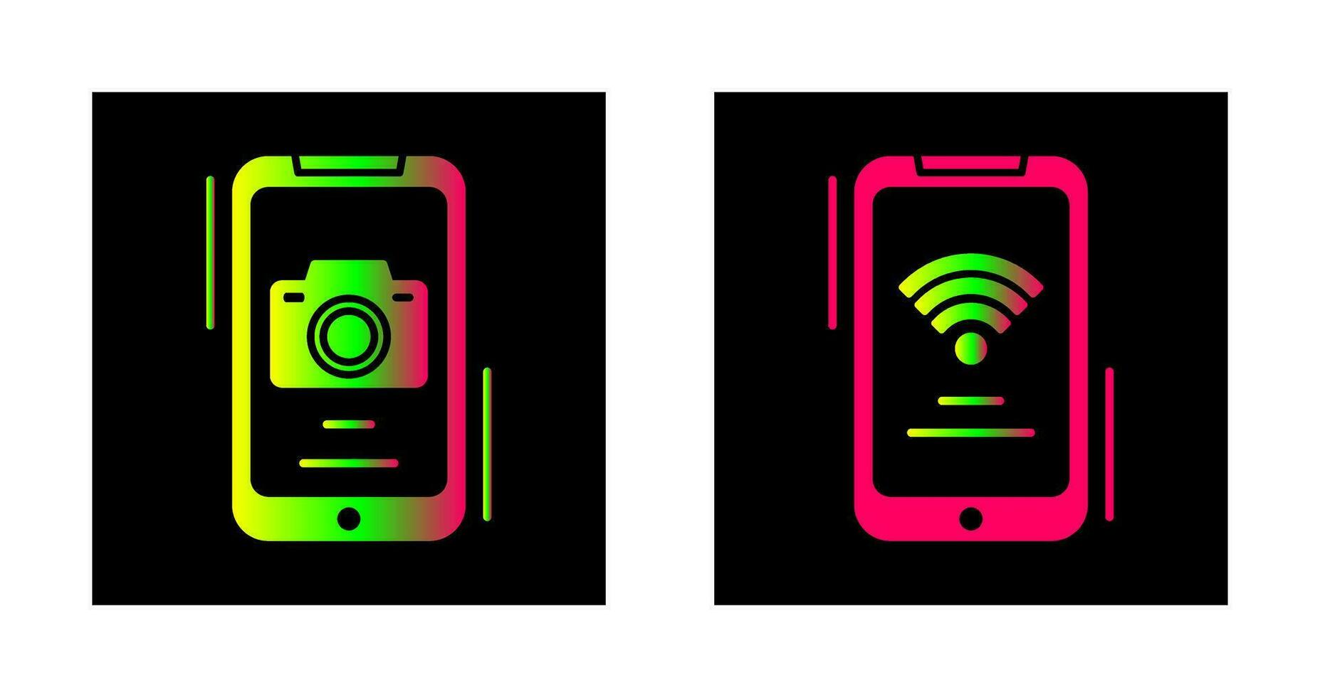 Camera and Wifi Signal Icon vector